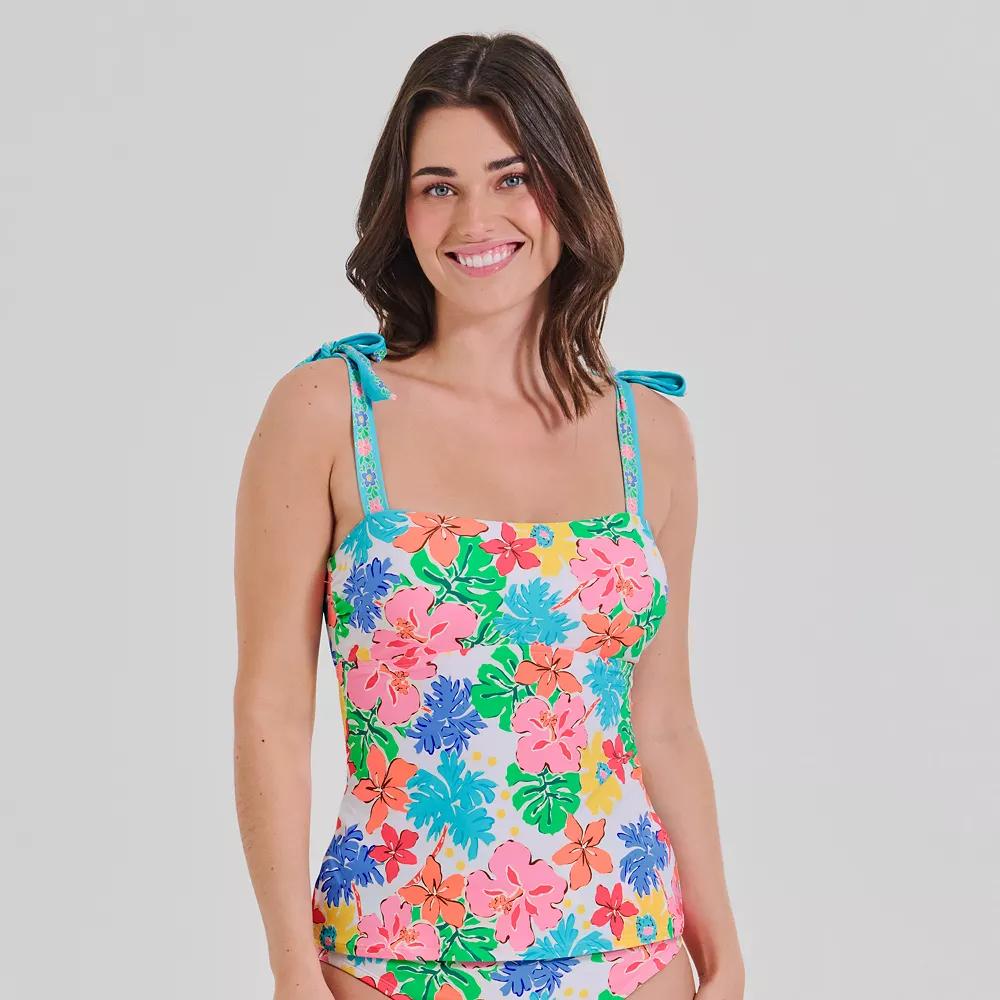 Women's Freshwater Tie Straps Bandini Swim Top, Size: XXL, Blue Escape Product Image