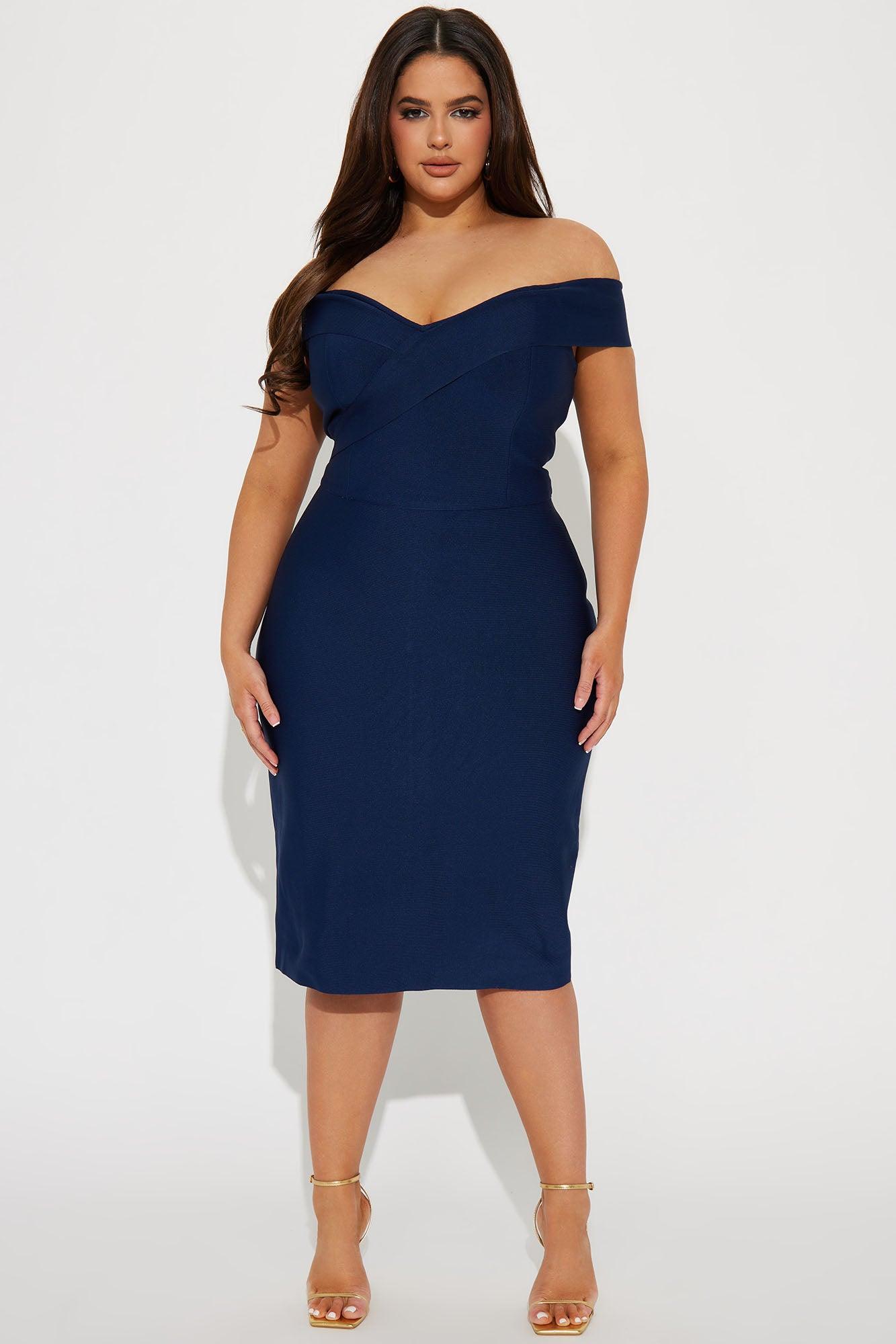 Amy Bandage Midi Dress - Navy Product Image