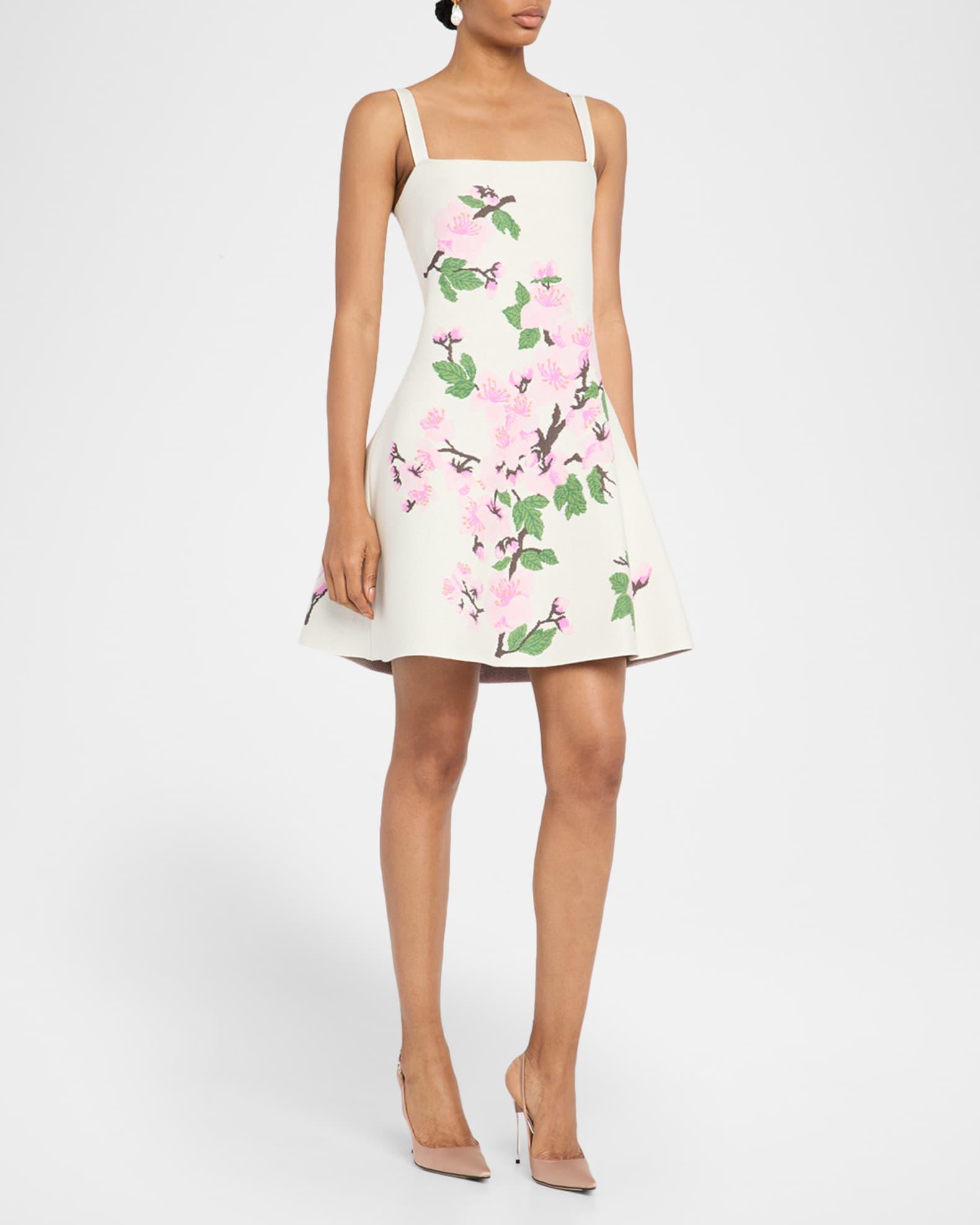 Cherry Blossom Knit Fit-And-Flare Mini Dress Product Image