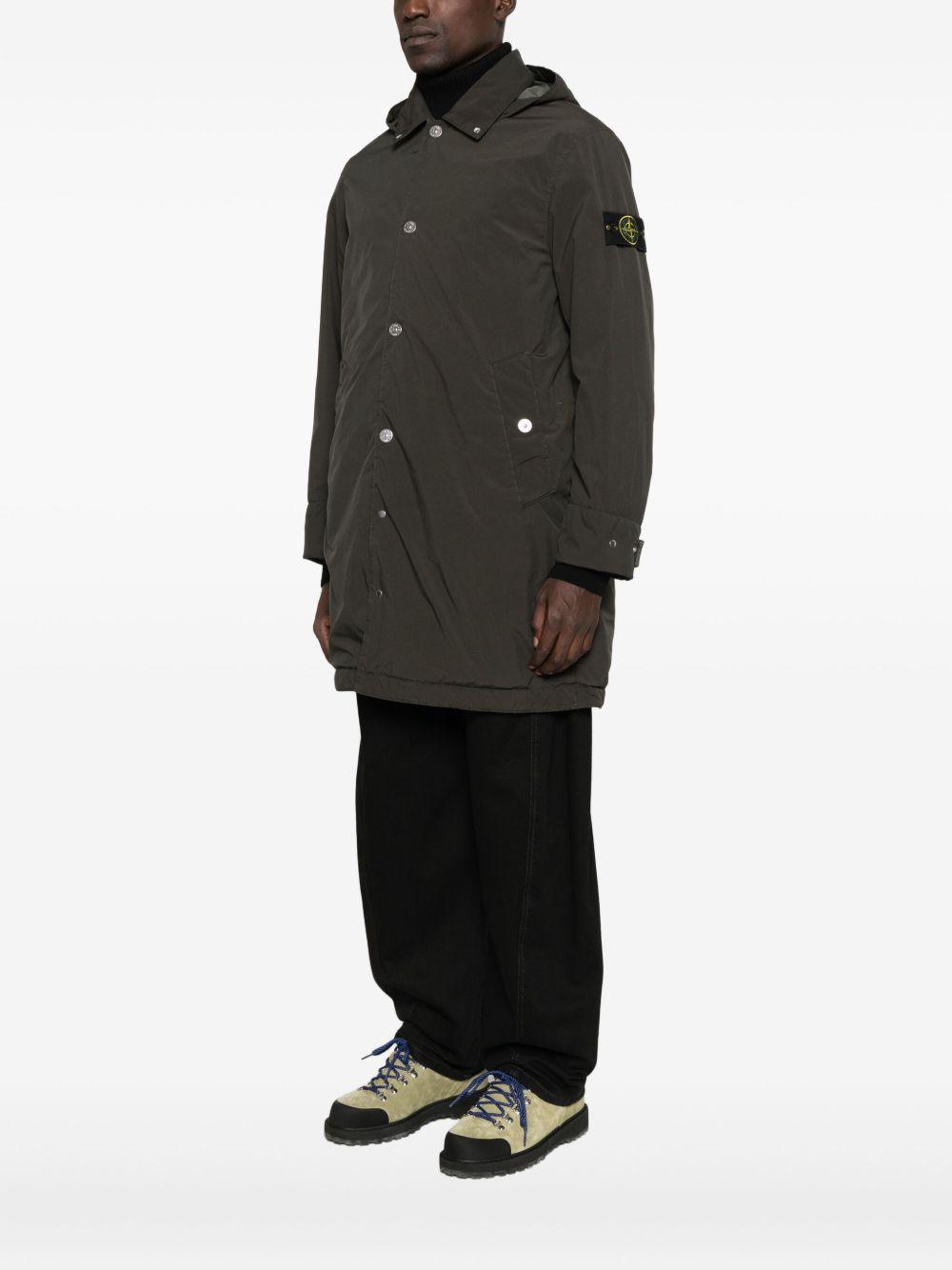 hooded buttoned coat Product Image