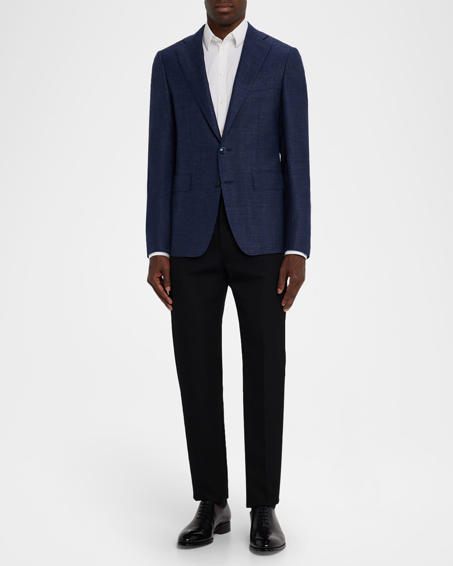 Men's Textured Wool-Blend Notch Lapel Blazer Product Image