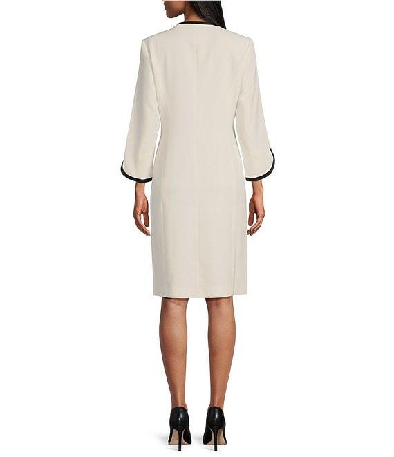 Kasper Open Front Collarless Long Sleeve Framed Jacket Product Image