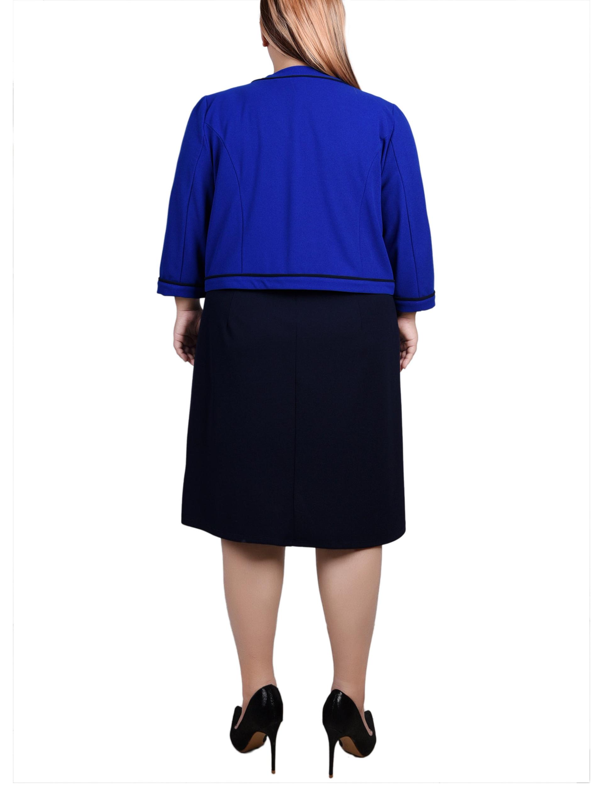 Blue 3/4 Sleeve 2 Piece Dress Set Product Image