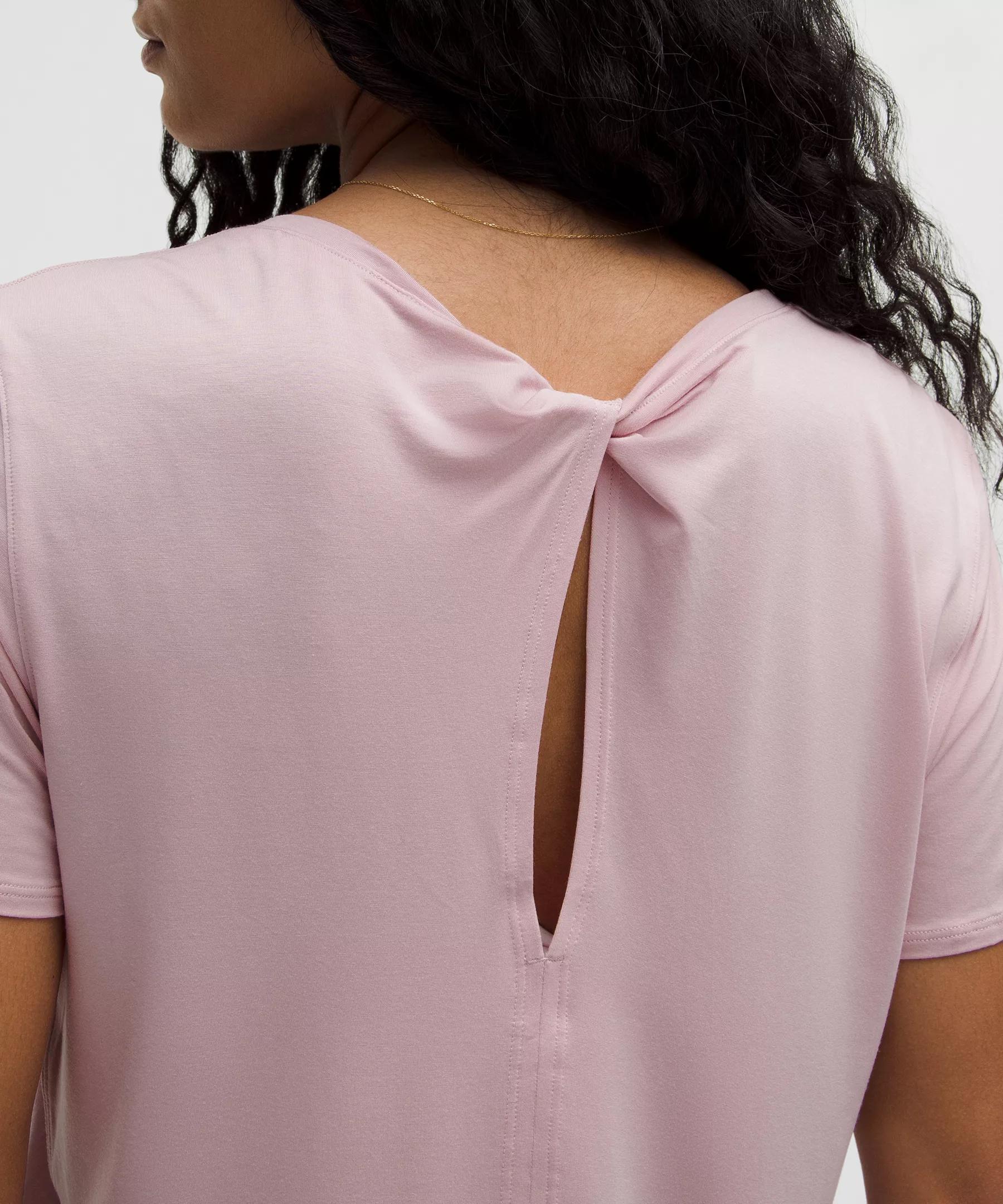 Modal-Silk Twist-Back Short-Sleeve Shirt Product Image