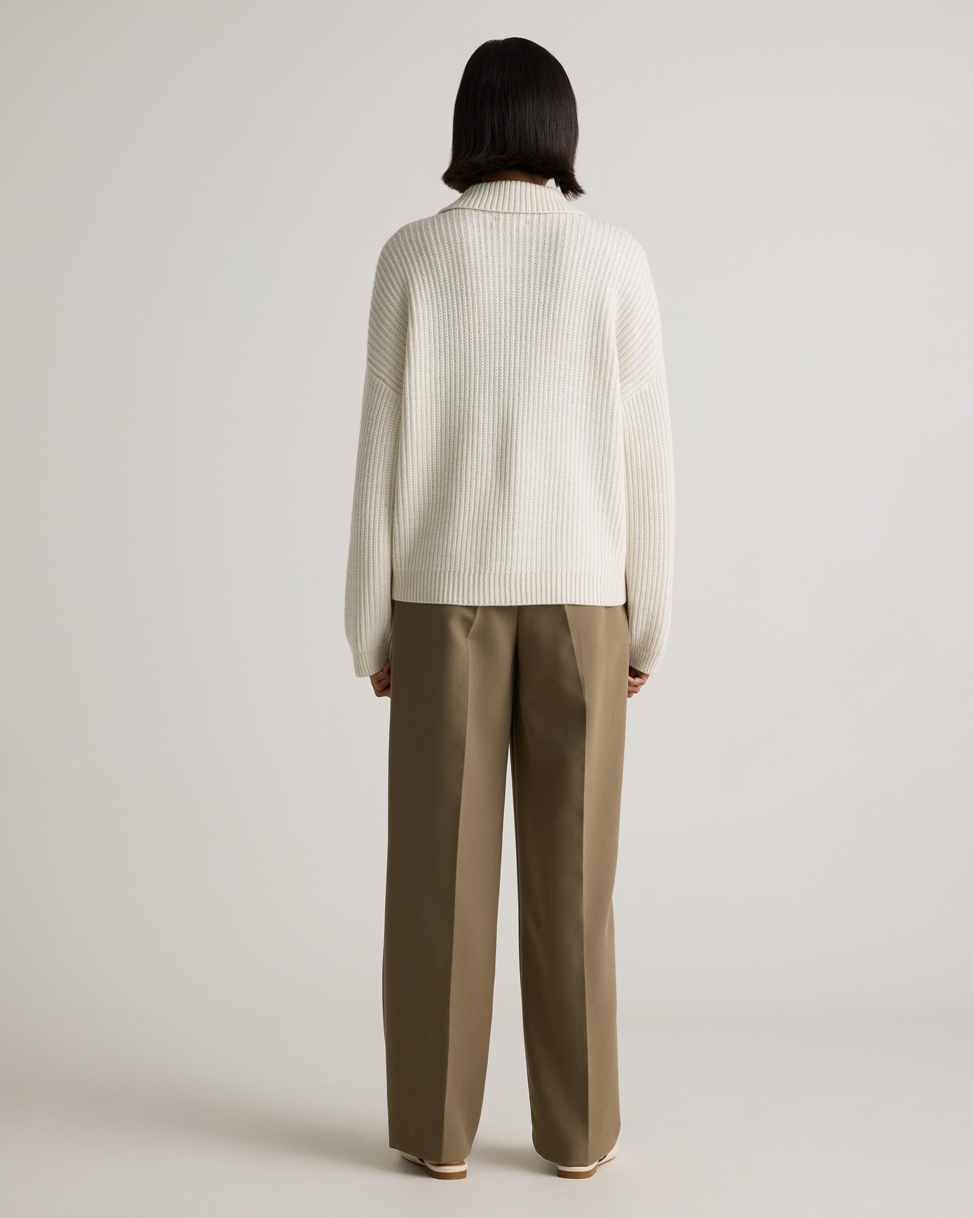 Quince | Women's Australian Merino Wool Collared Cable Cardigan Sweater Product Image