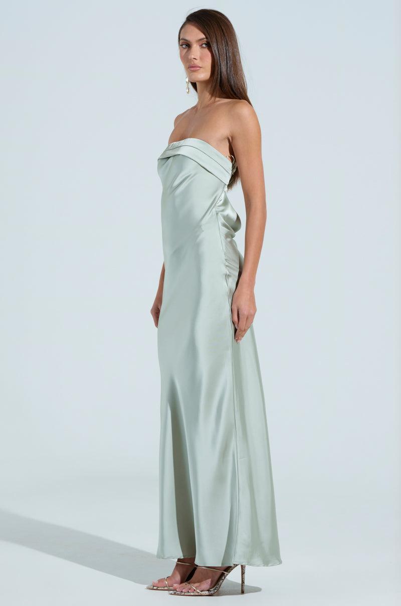 THE ONE THAT GOT AWAY SATIN MIDI DRESS Product Image