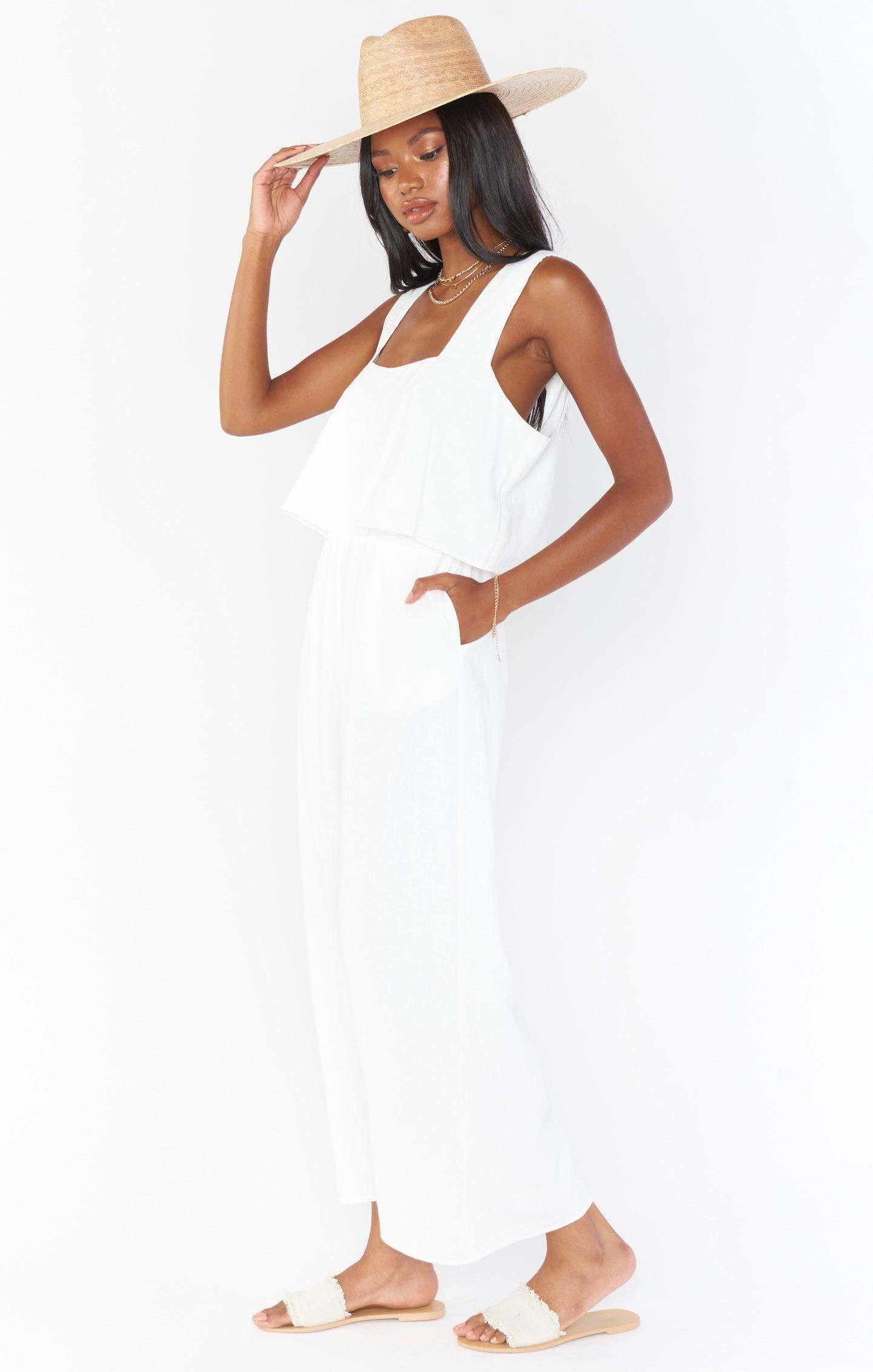 Tara Crop Top ~ White Linen Product Image