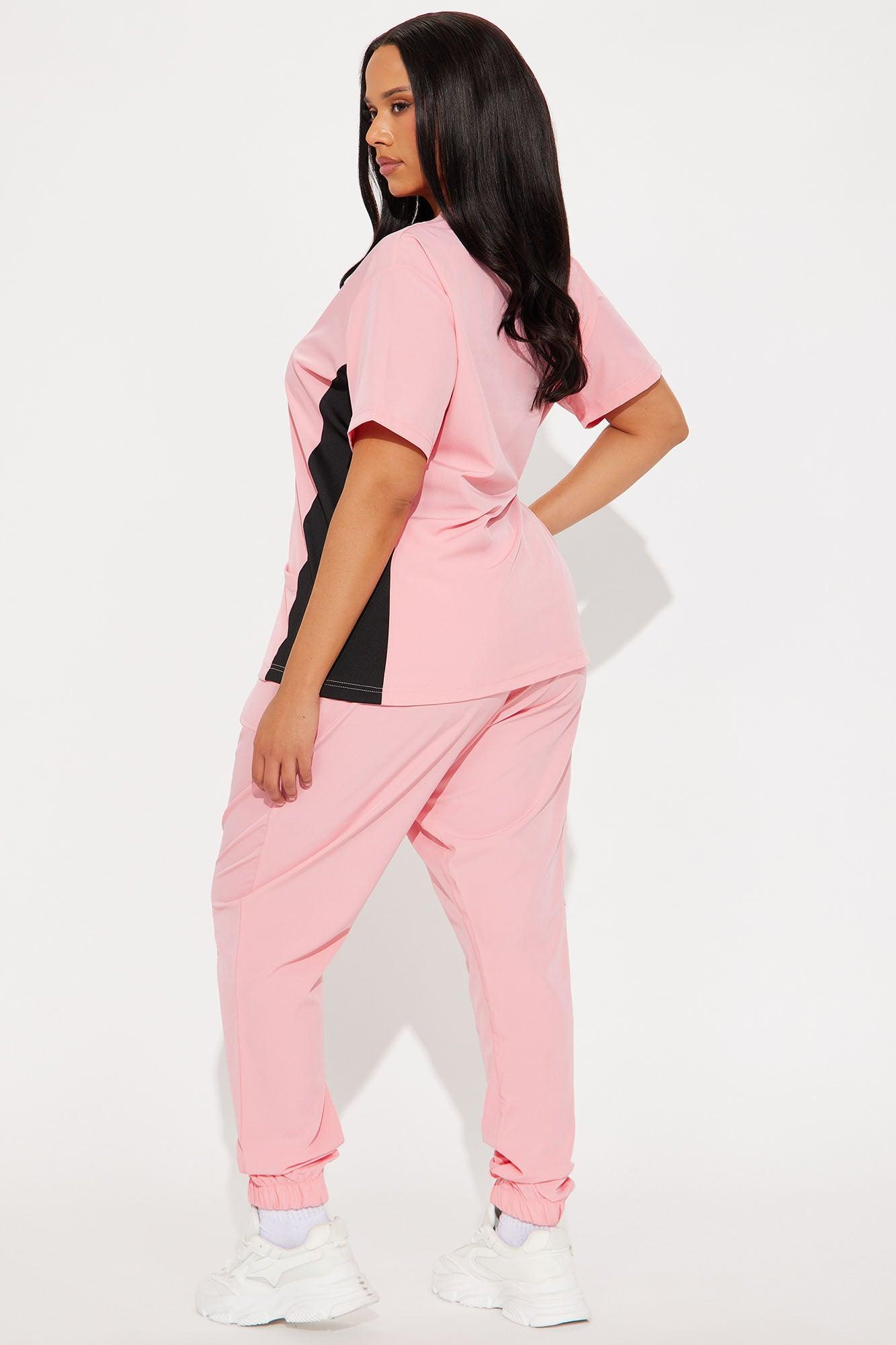 Get Better 4 Way Stretch Scrub Uniform Jogger Set - Peach Product Image