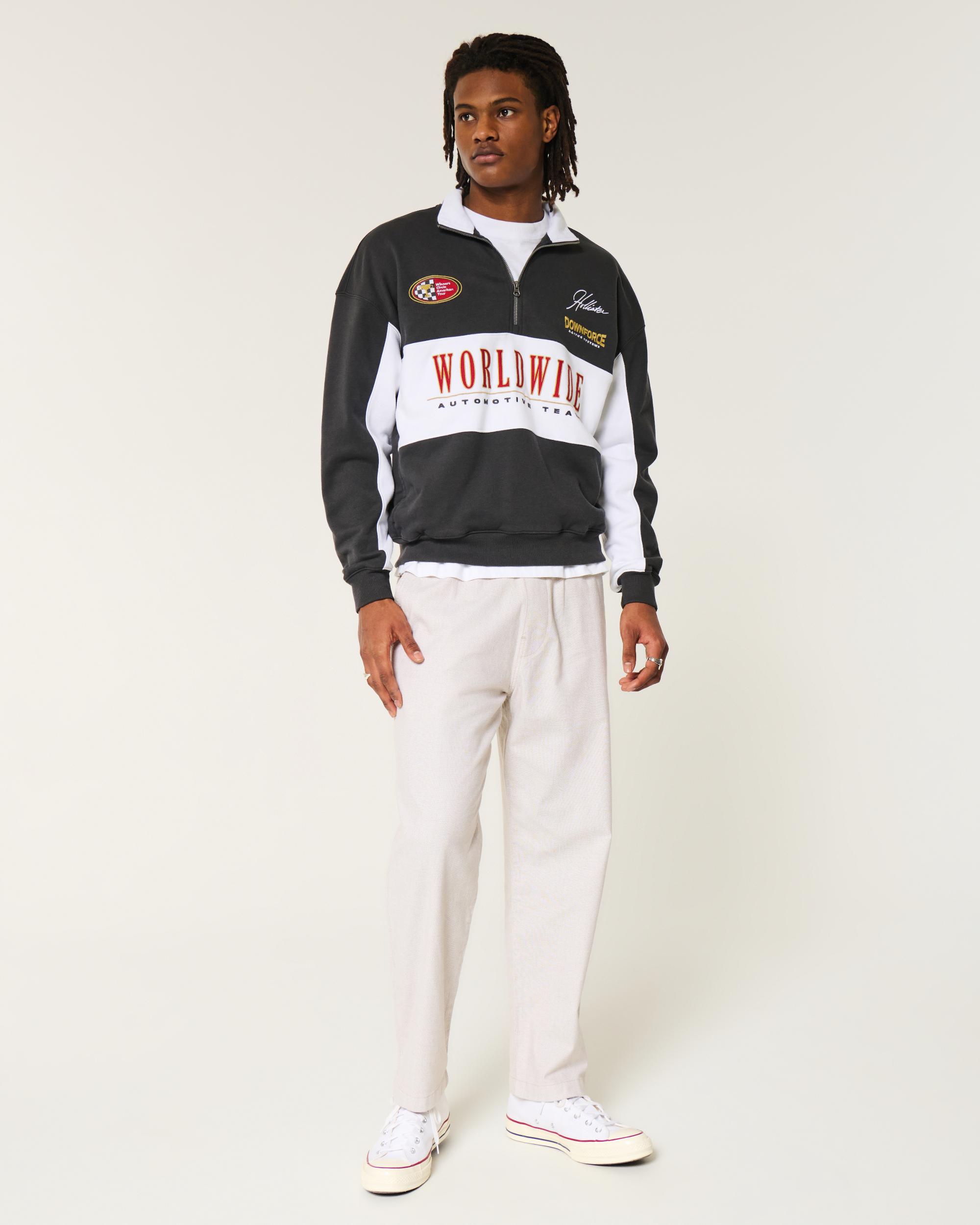 Linen-Blend Loose Pull-On Pants Product Image