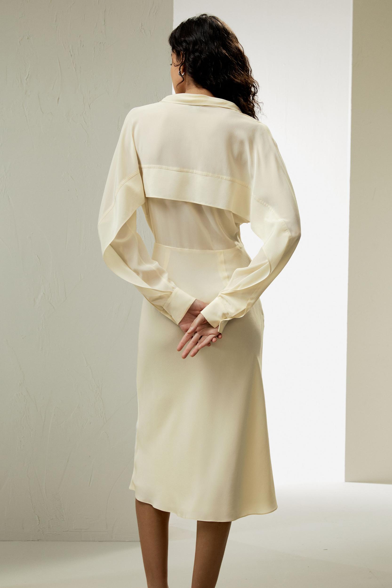 Minimalist Silk Midi Dress Product Image