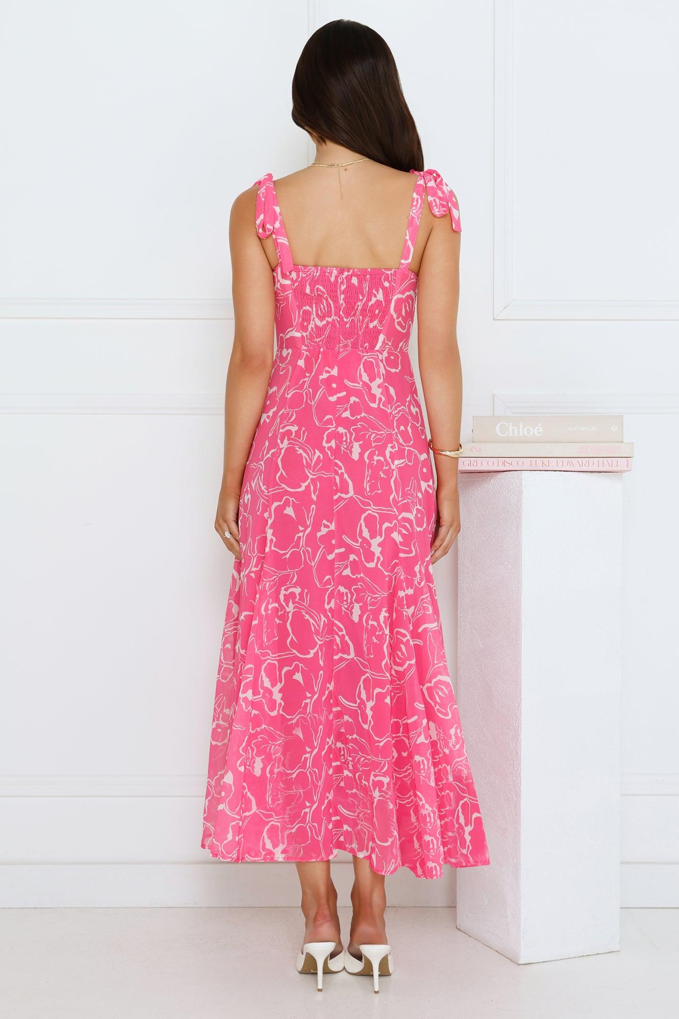 Divine Smile Midi Dress Pink Product Image