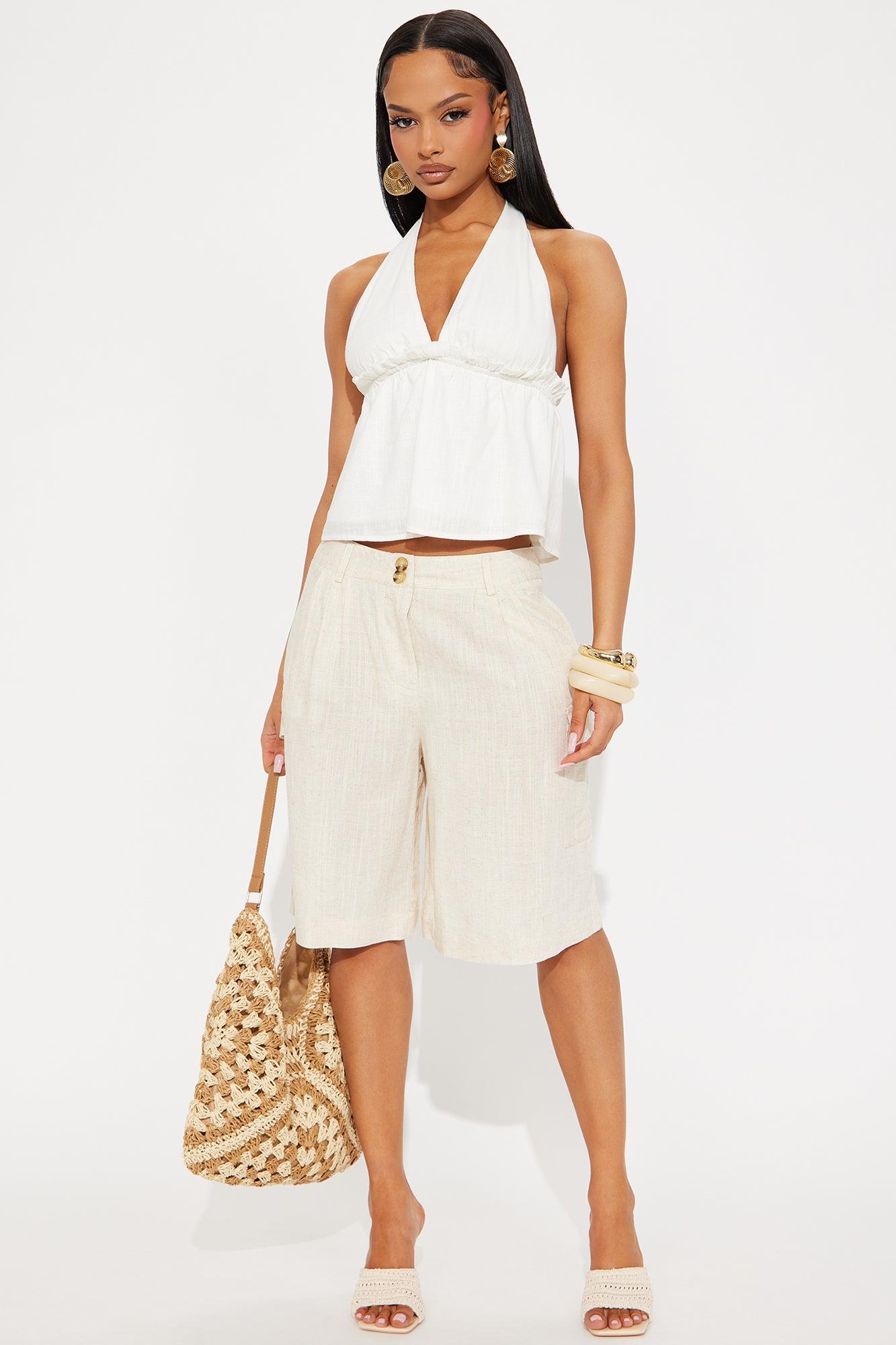 Next To You Linen Short - Khaki Product Image