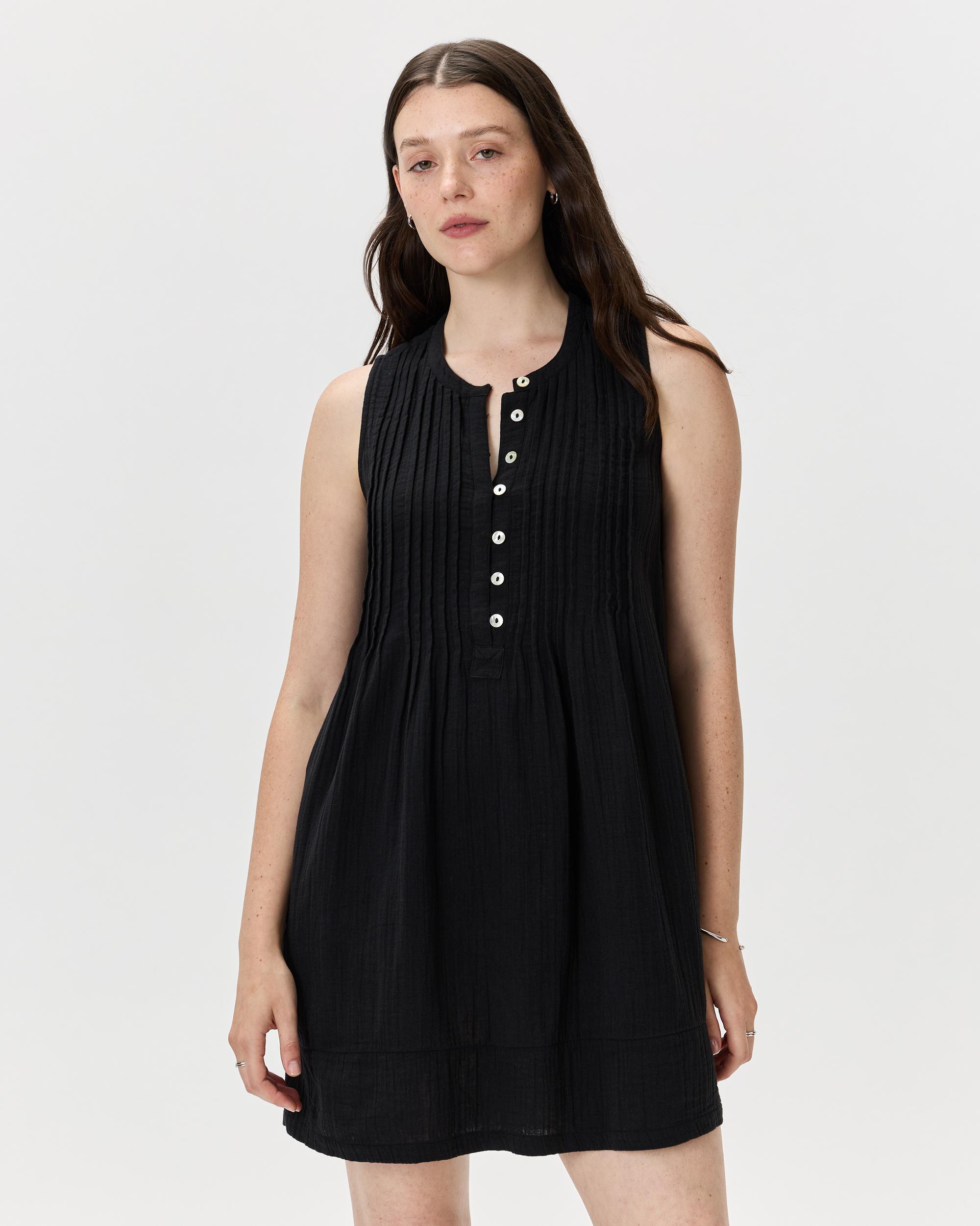 Quince | Women's Gauze Sleeveless Swing Dress Organic Cotton Product Image