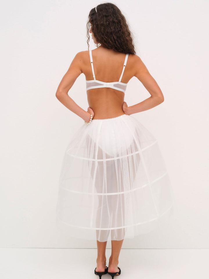 Blushing Blooms Midi Slip Dress — White Product Image