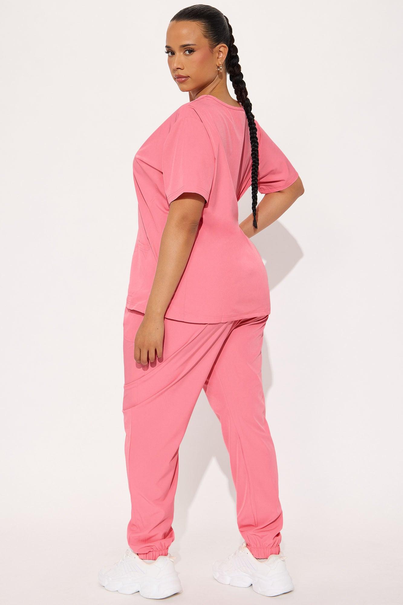 Care For You 4 Way Stretch Scrub Uniform Jogger Set - Peach Female Product Image