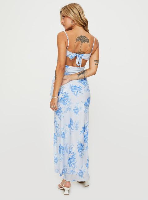 Hamri Maxi Dress White / Blue Floral Product Image