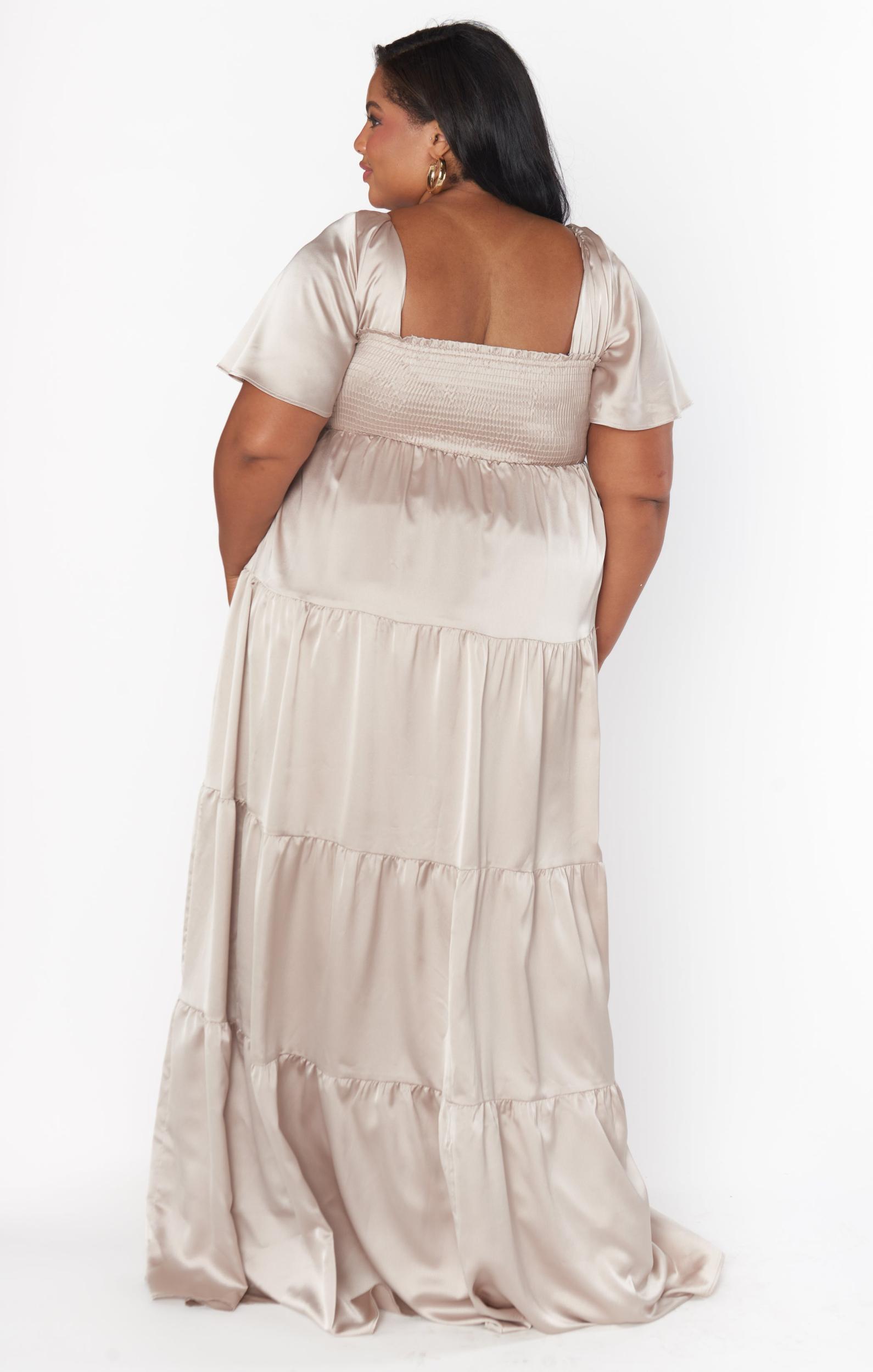 Nicole Maxi Dress ~ Show Me The Ring Luxe Satin Product Image