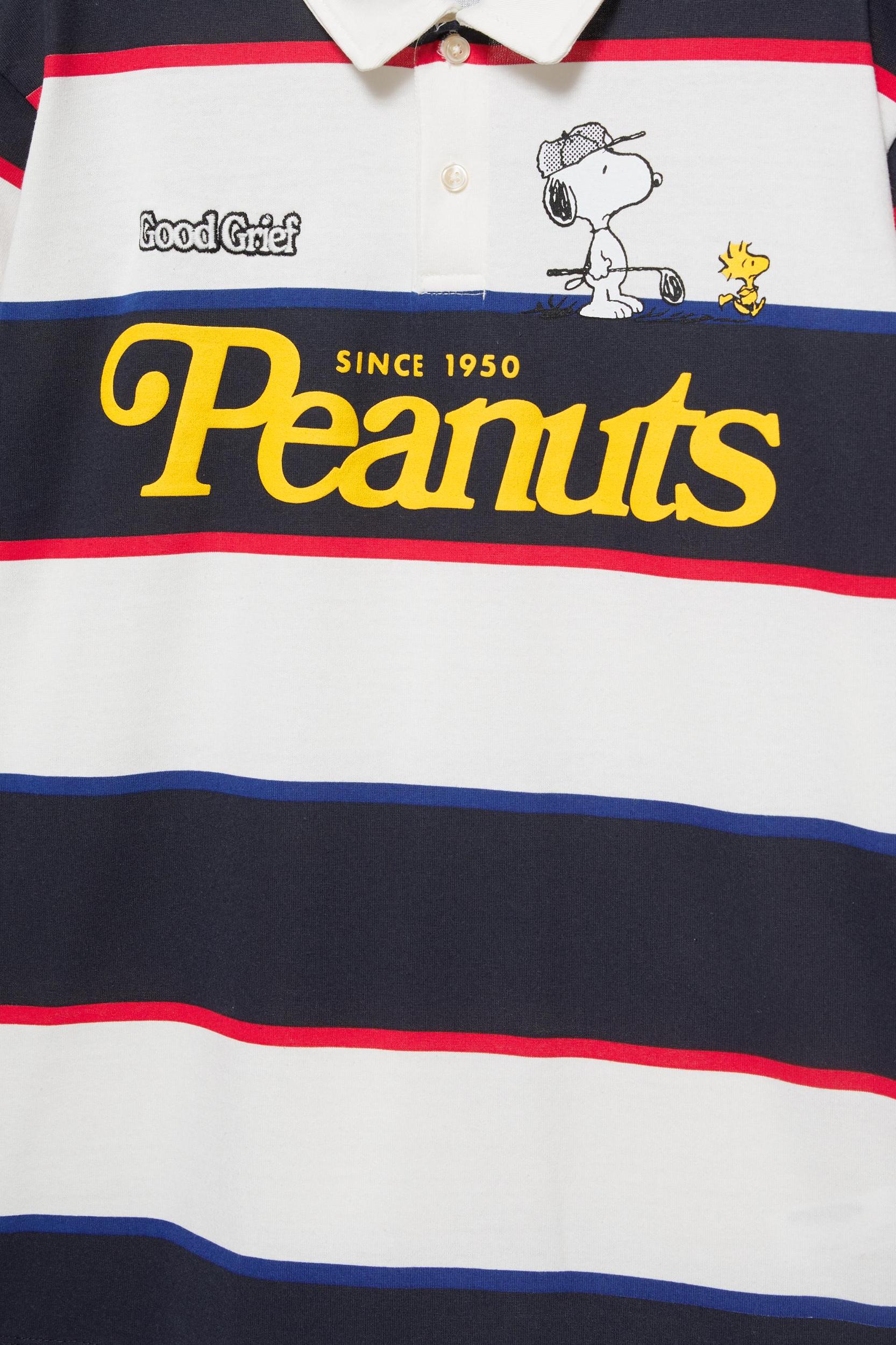 Striped Snoopy Polo Shirt Product Image