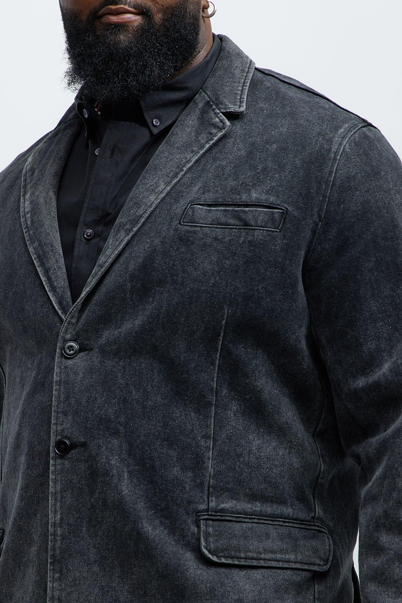 Belle Denim Blazer - Black Wash Product Image