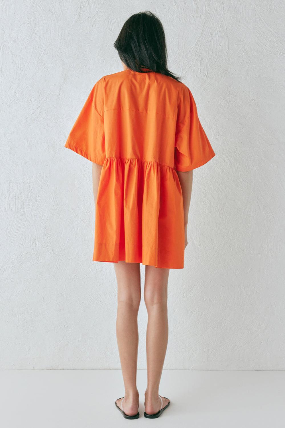 Naomi Smock Mini Dress Tangerine Product Image