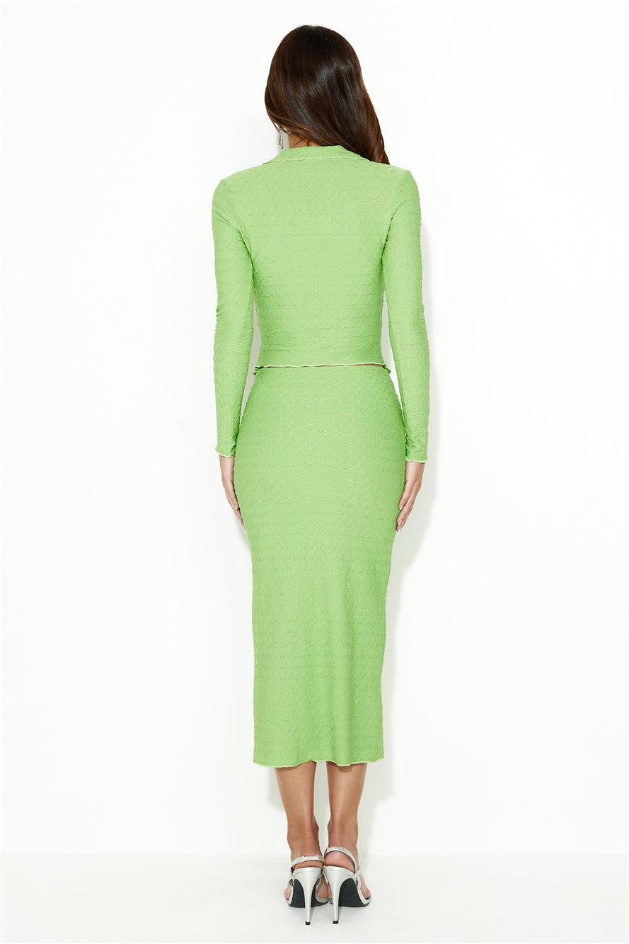 Be Sleek Long Sleeve Crop Top Green Product Image