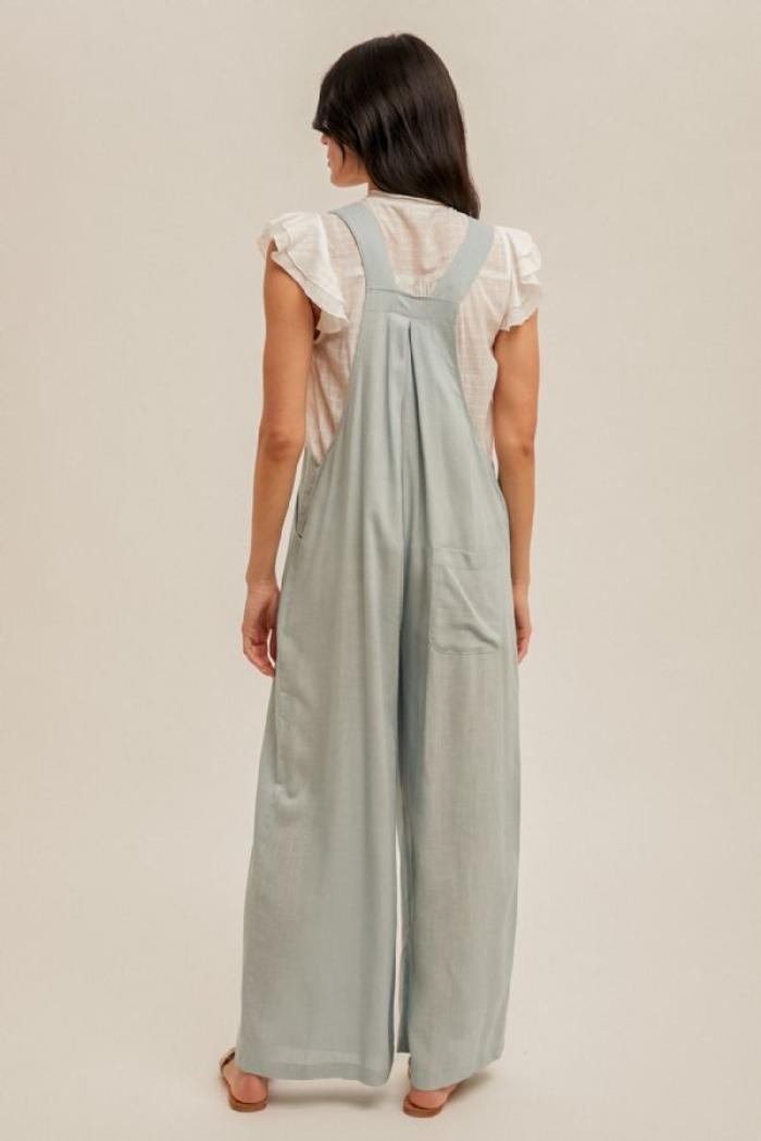 WIDE LEG LINEN OVERALL Product Image