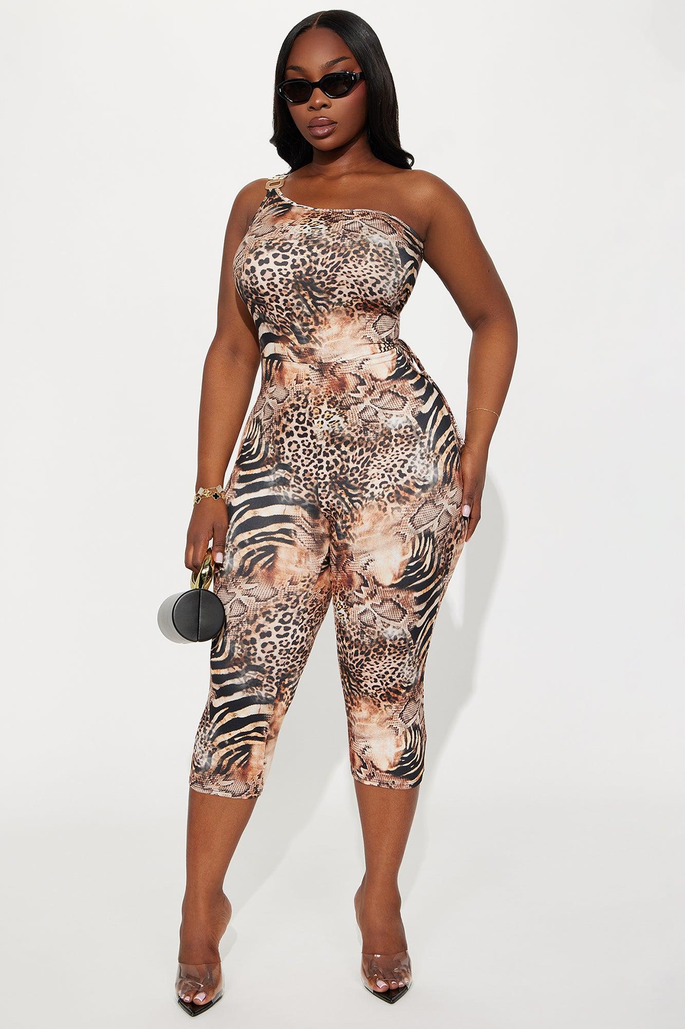 Jelena One Shoulder Capri Jumpsuit - Black/combo Female Product Image