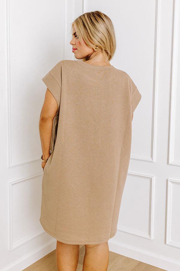 Sunny Days Shift Dress in Warm Taupe Curves Product Image