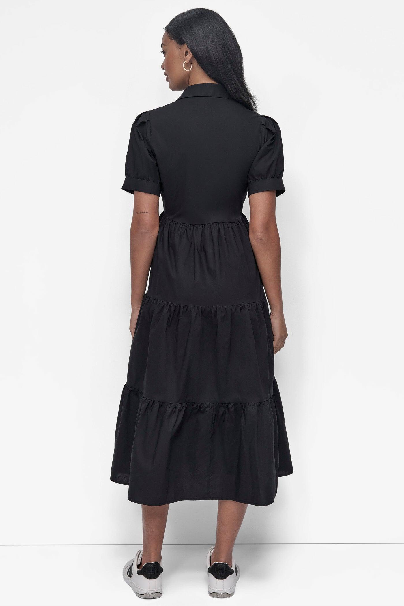 TIERED MIDI SHIRT DRESS Product Image