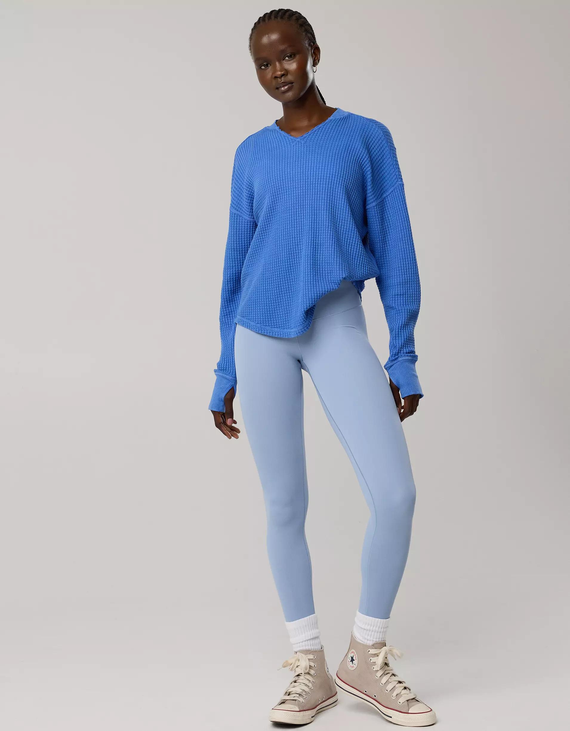 OFFLINE By Aerie Wow! Waffle Notch Neck Long Sleeve T-Shirt Product Image