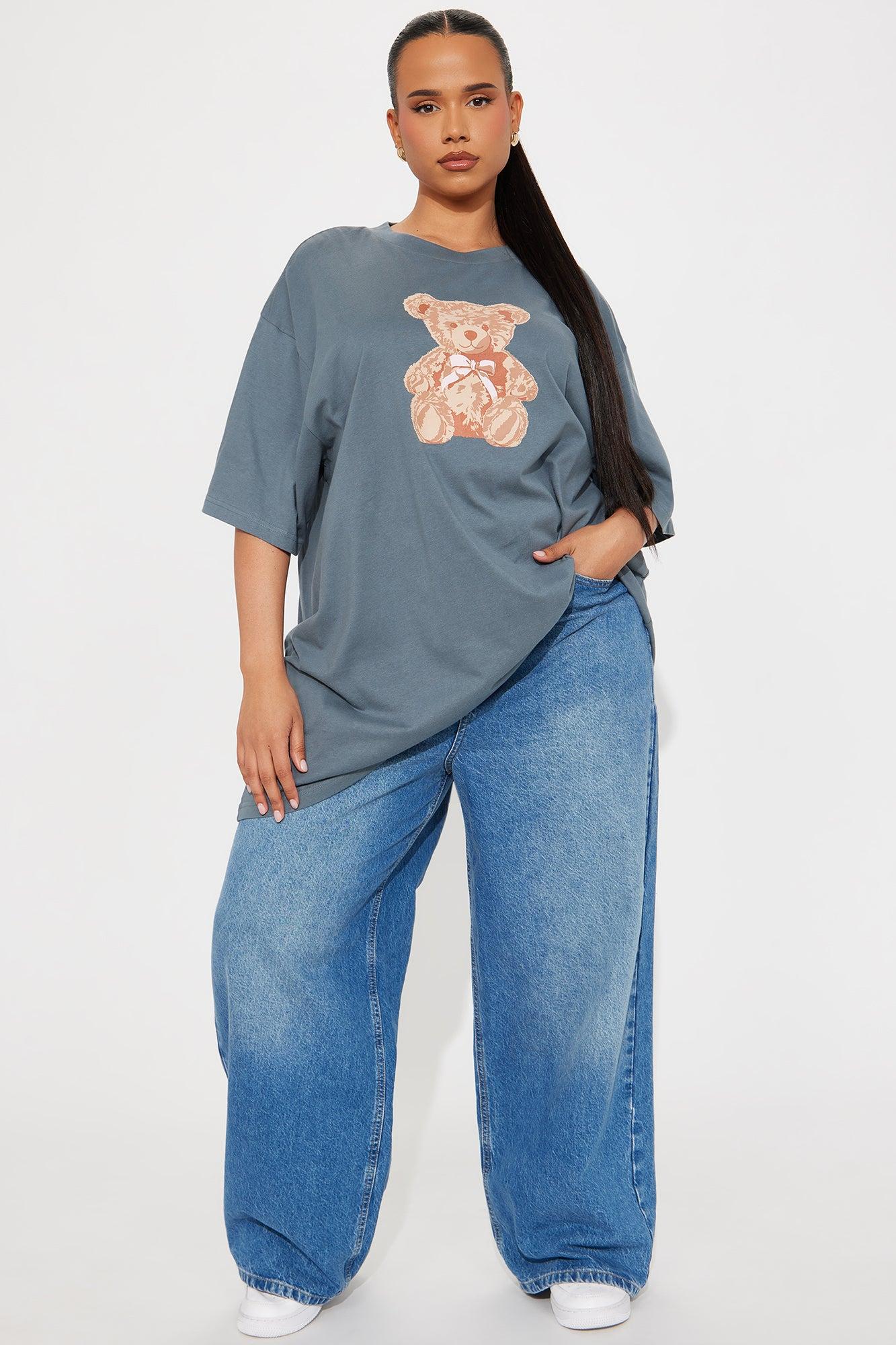 Bear Hug Oversized Tee - Charcoal Product Image