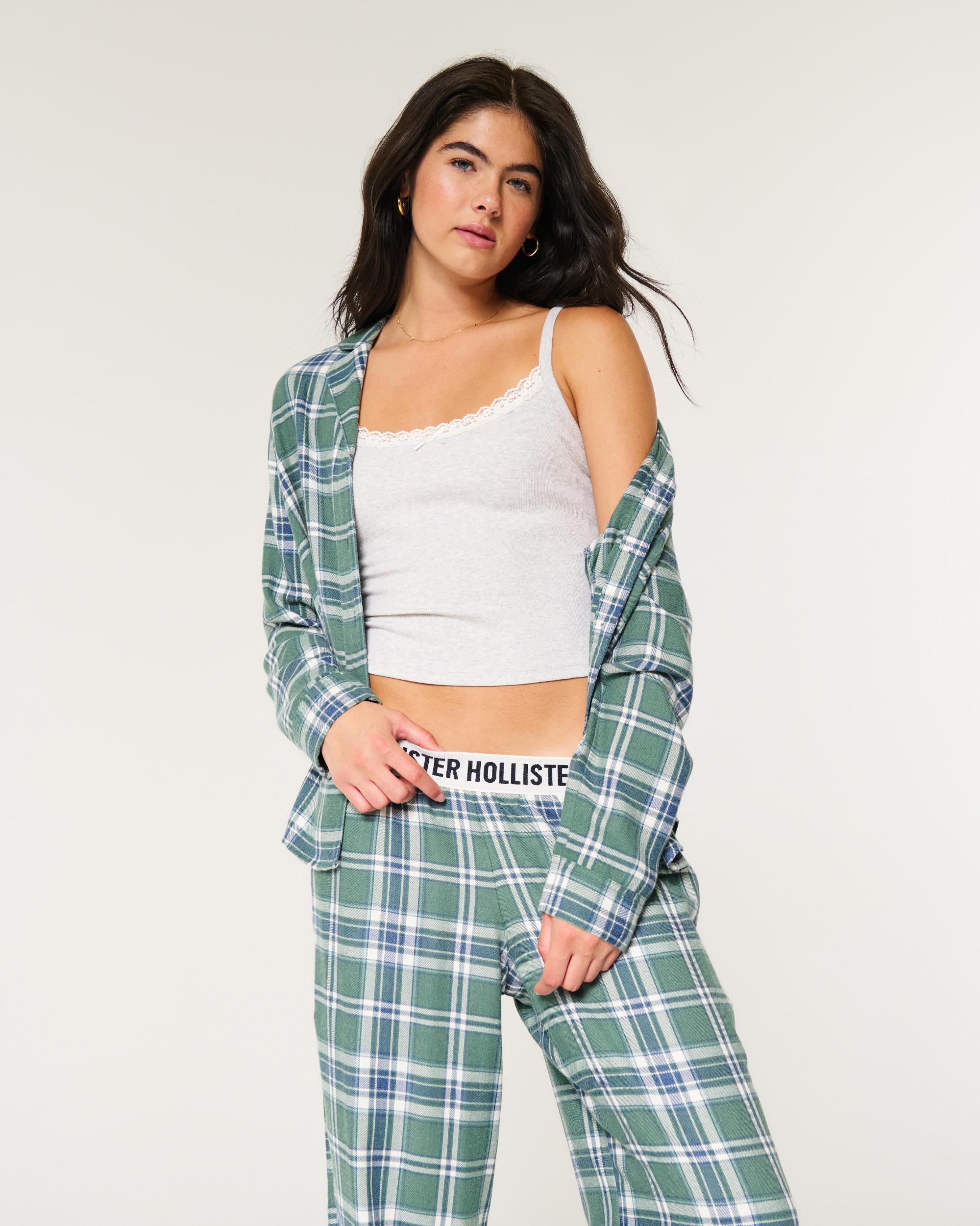 Long-Sleeve Flannel Pajama Top Product Image