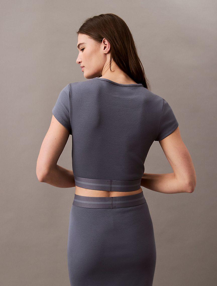 Cotton Stretch Rib Cropped Tee Product Image