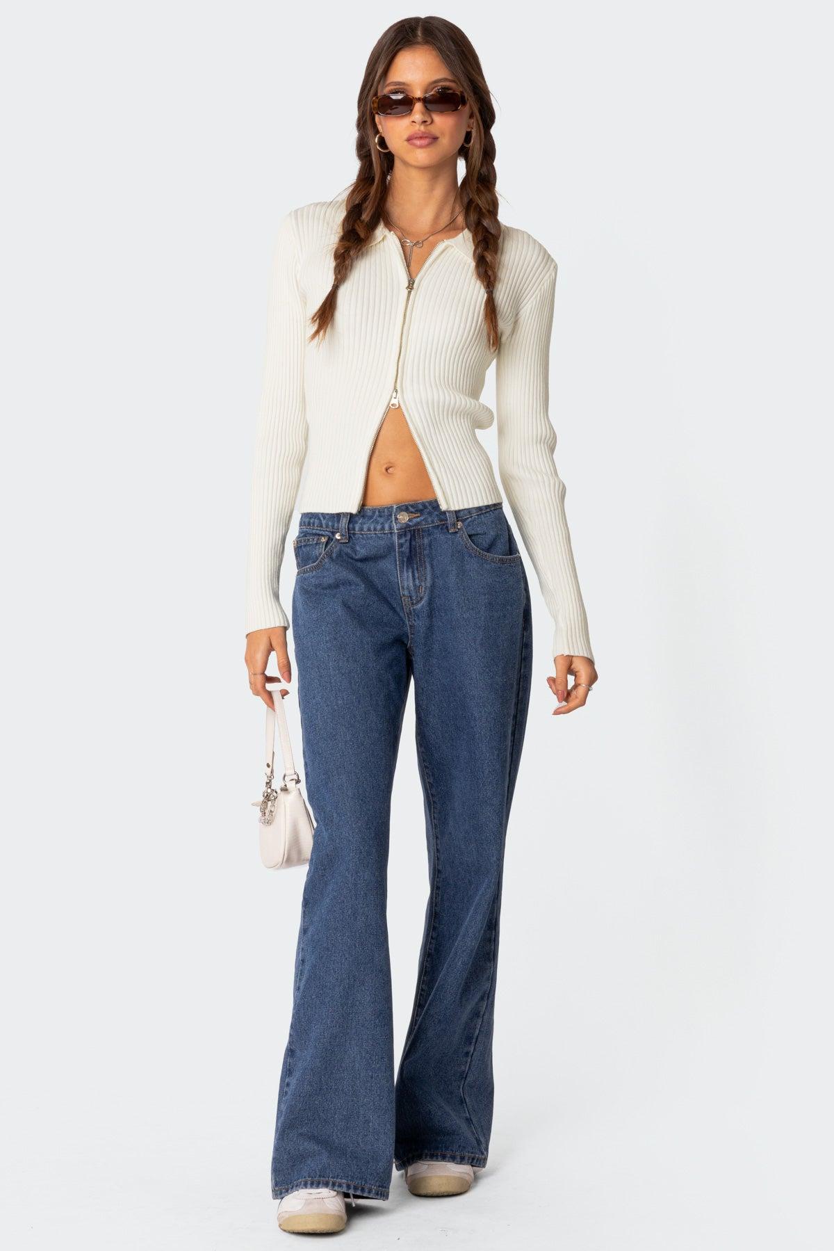 Cora Knitted Zip Up Cardigan Product Image