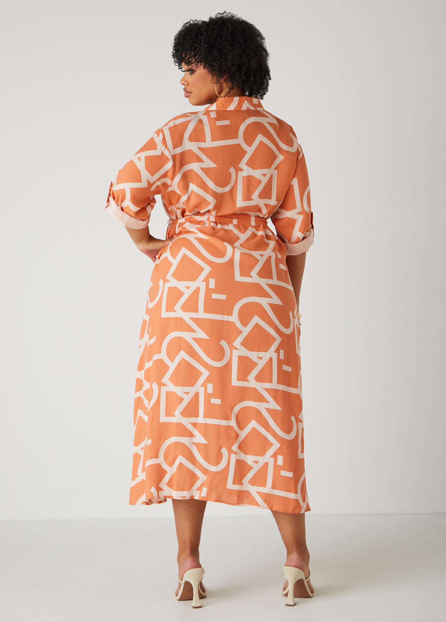 Belted Printed Shirtdress Product Image