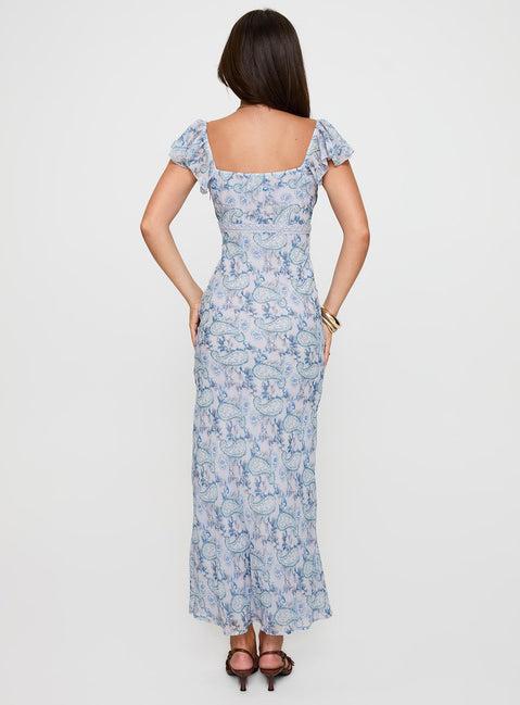 Dahleia Maxi Dress Blue Paisley Product Image