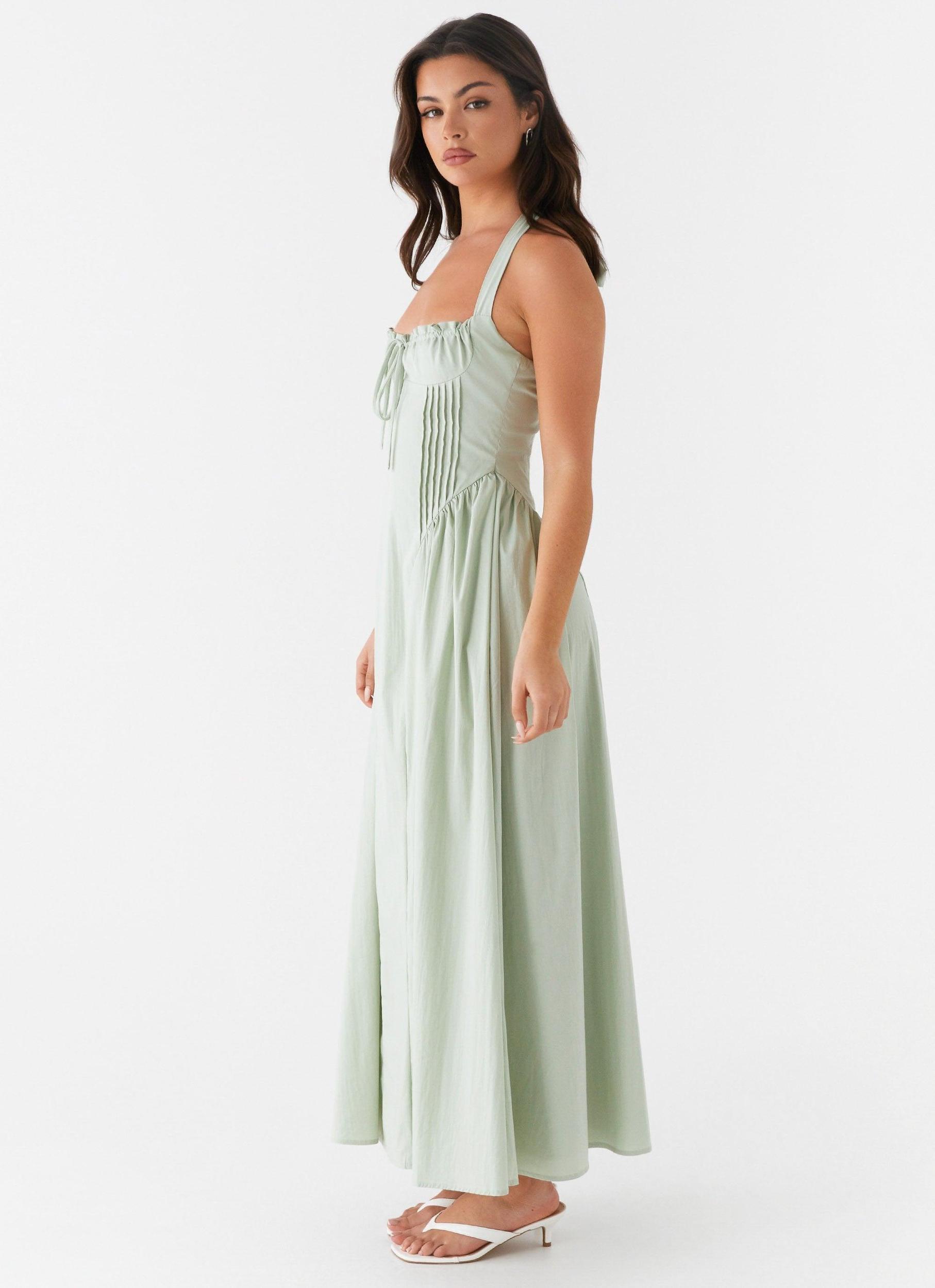 Olenna Halterneck Midi Dress - Sage Product Image