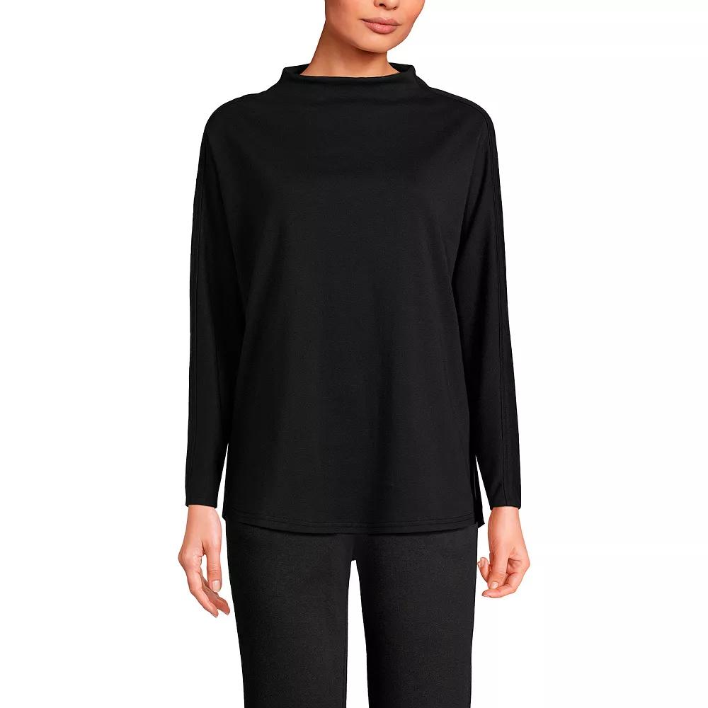 Women's Lands' End Long-Sleeve Sport Knit Funnel-Neck Top,  Product Image