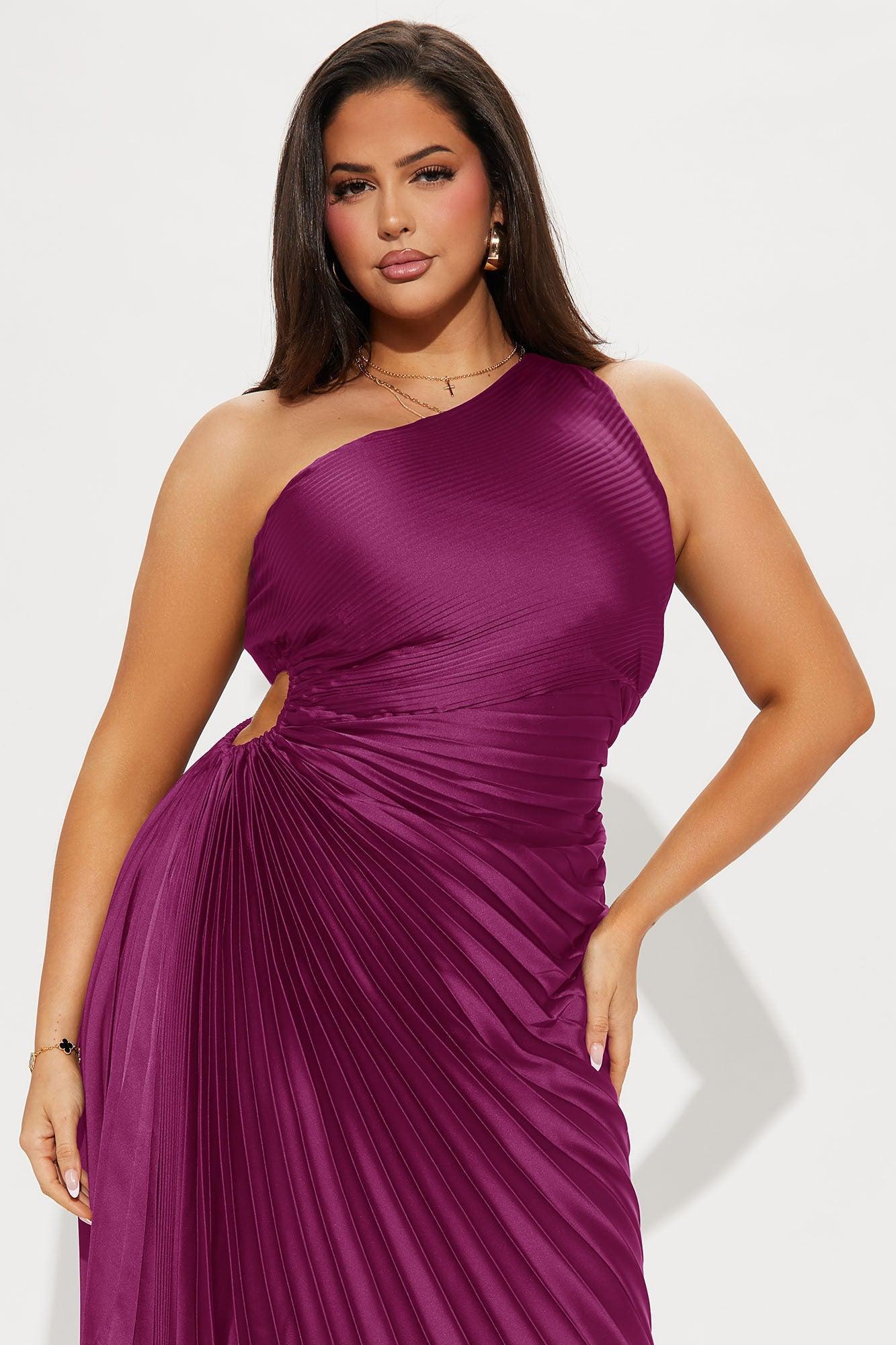 Belle Satin Maxi Dress - Magenta Female Product Image
