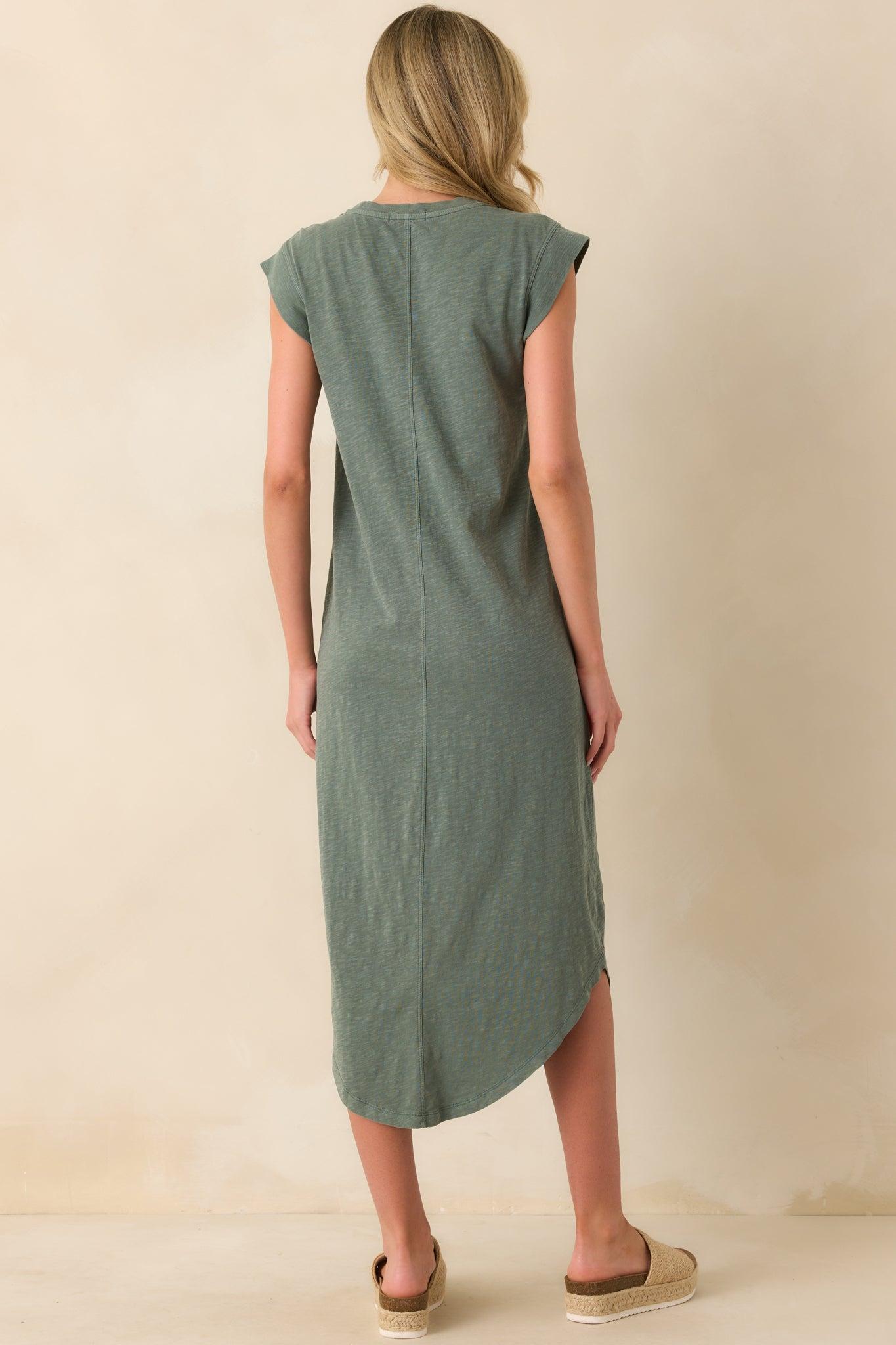 Z Supply Hunter Green Cotton Calabasas Midi Dress Product Image