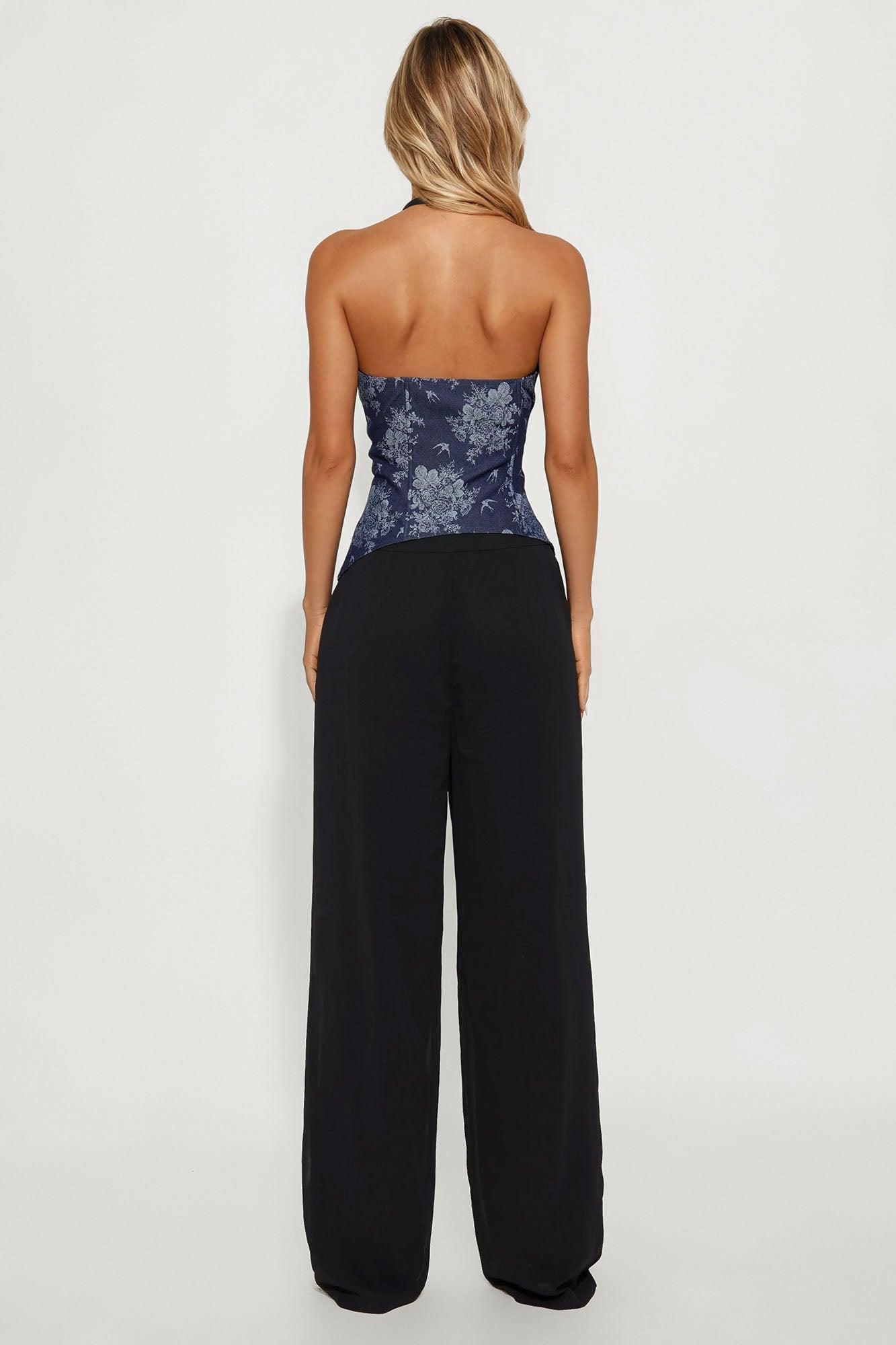 Isabella Halter Corset Pant Set - Black Female Product Image