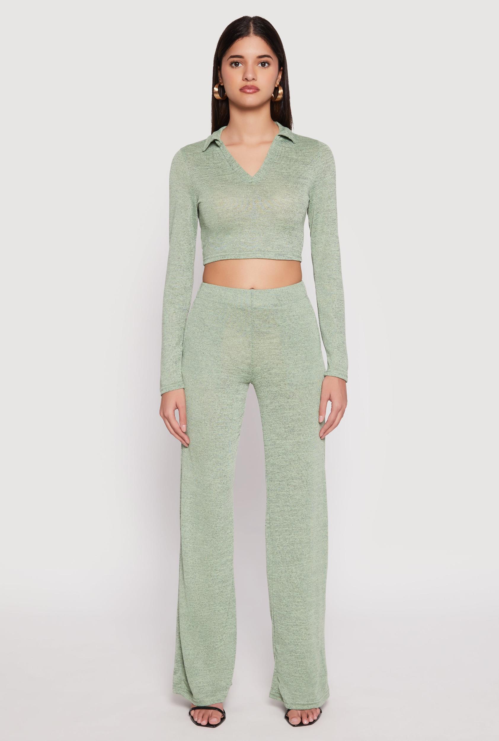 Womens Daisy Brushed Knit Straight Leg Pants Product Image