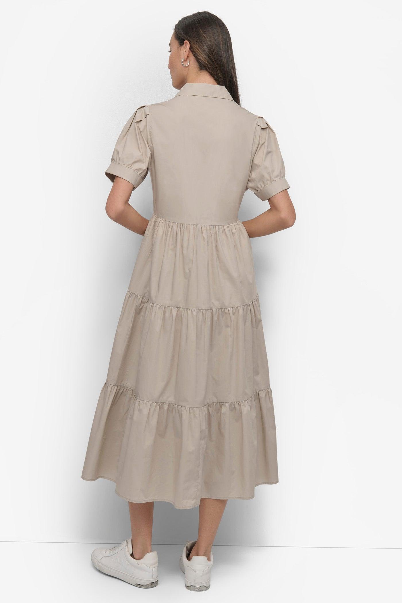 TIERED MIDI SHIRT DRESS Product Image