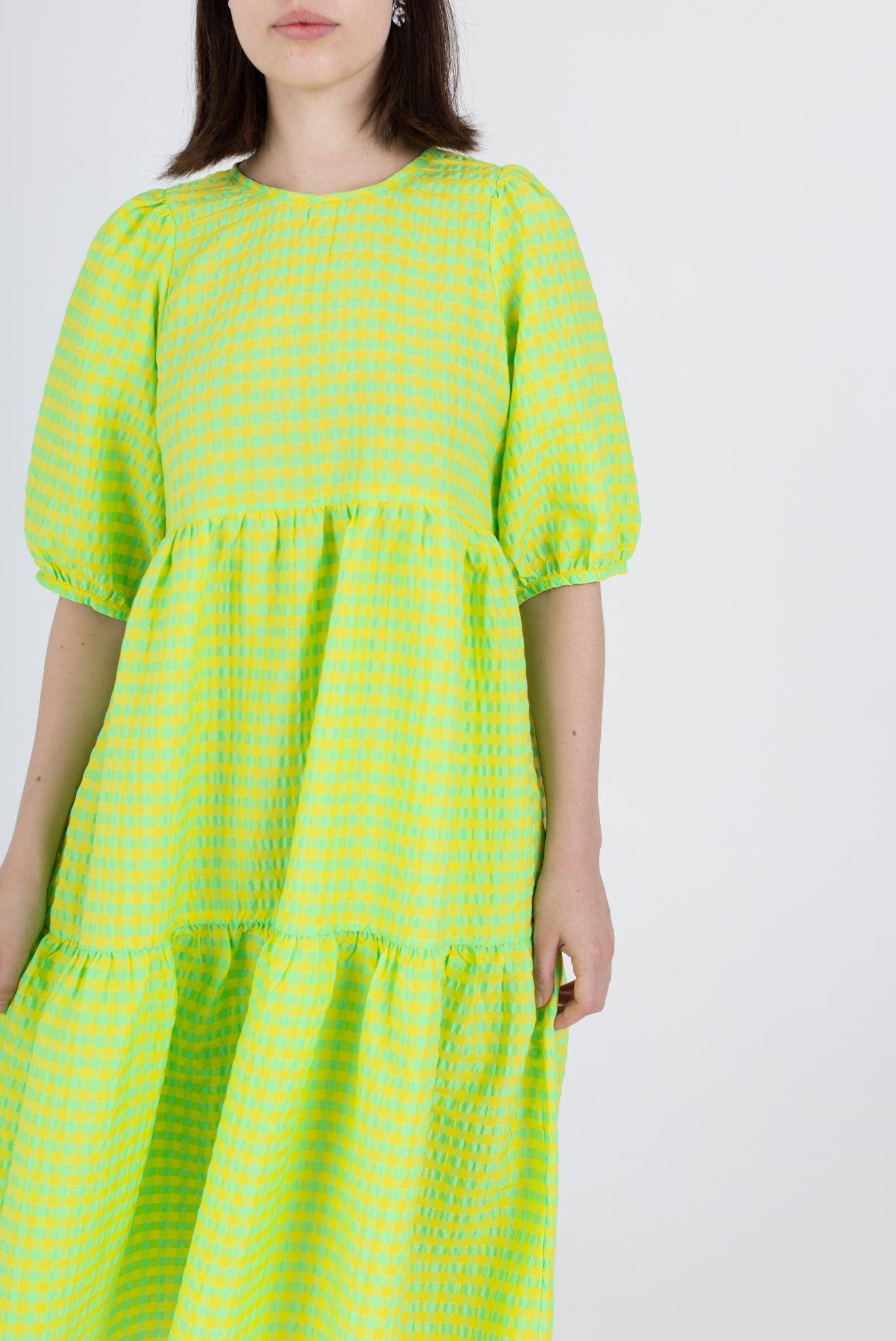 Rosemary Dress - Acid Apple Gingham Product Image
