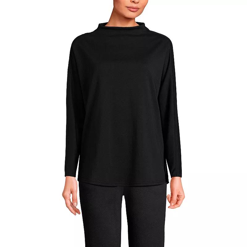 Women's Lands' End Long-Sleeve Sport Knit Funnel-Neck Top,  Product Image