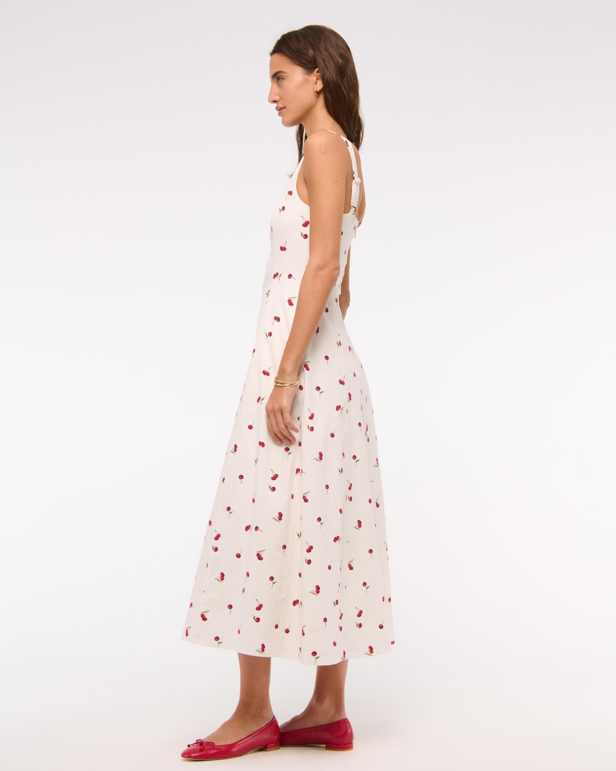 The A&F Mila Stretch Midi Dress Product Image