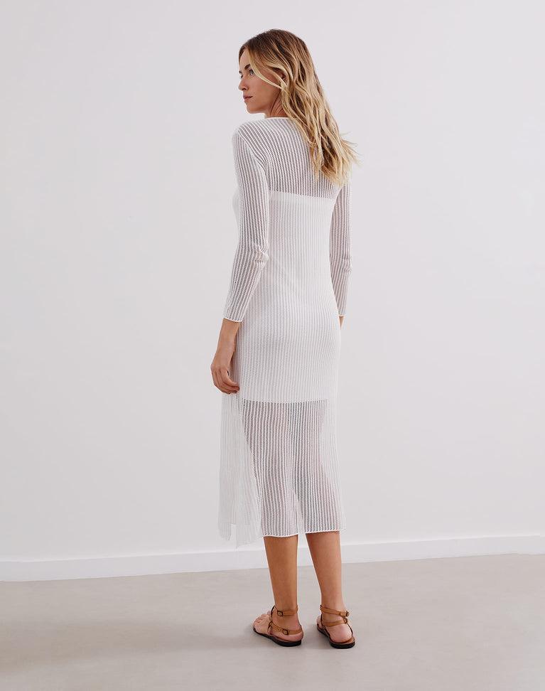 Knit Telma Midi Dress (exchange only) - Off White Product Image