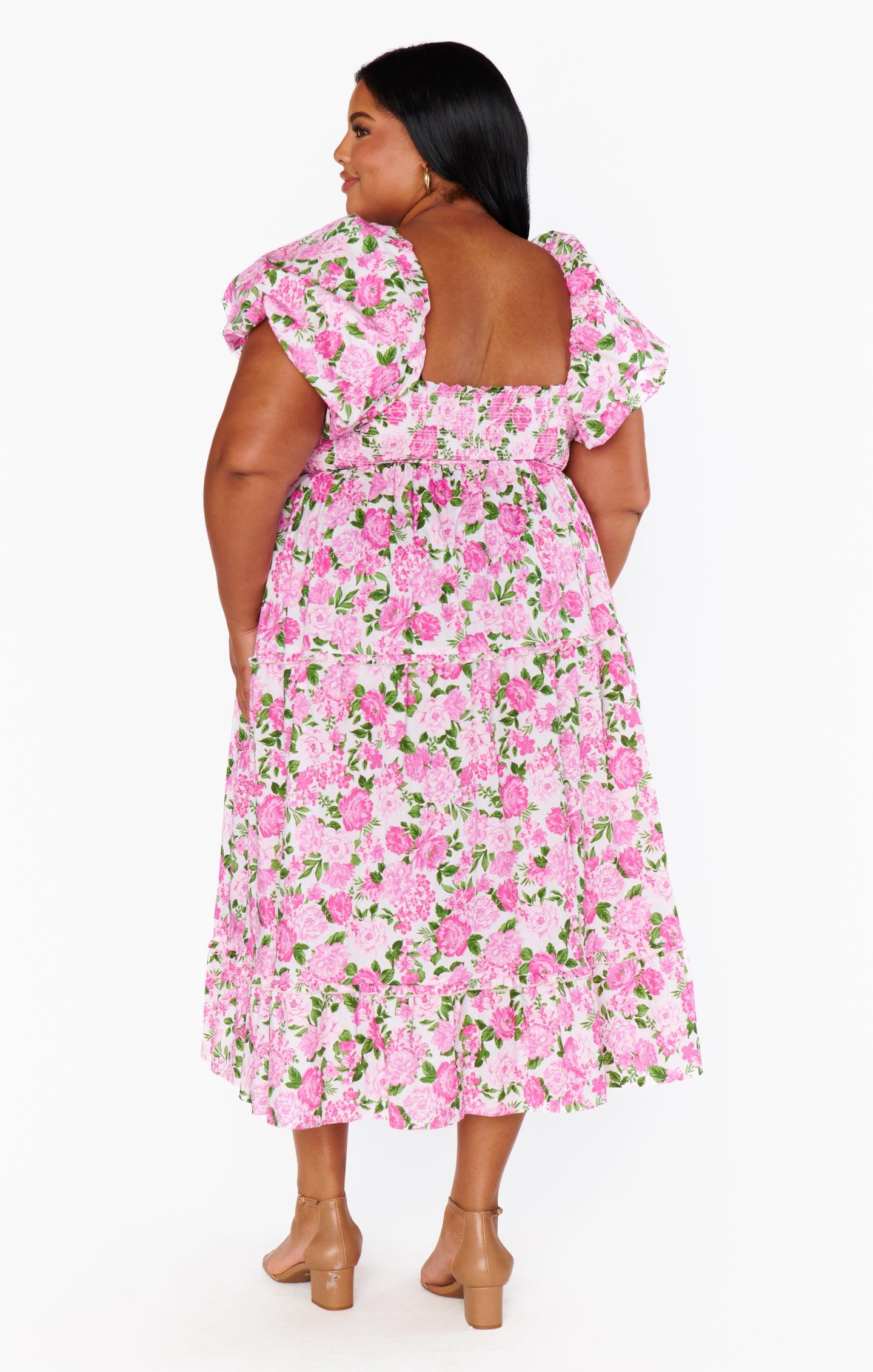 Afternoon Tea Dress ~ Cottage Floral Pink Product Image