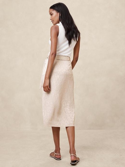 Jacquard Wrap Midi Skirt Product Image