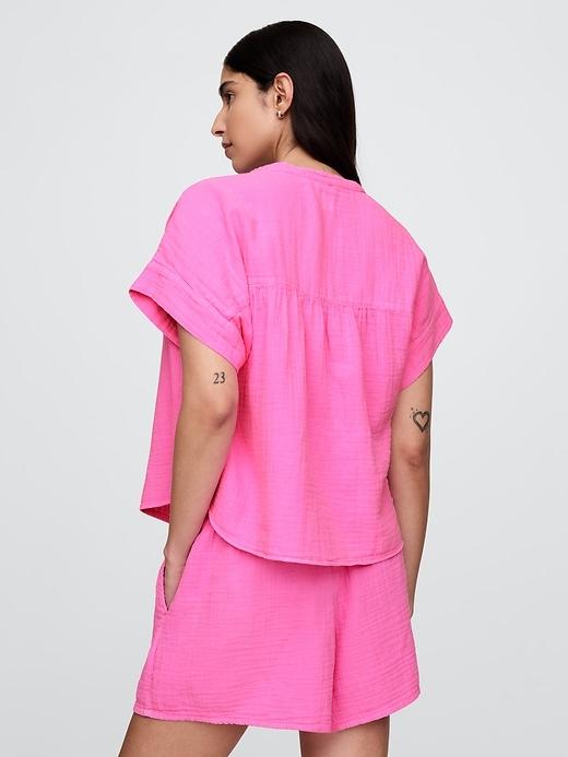 Crinkle Gauze Dolman Shirt Product Image